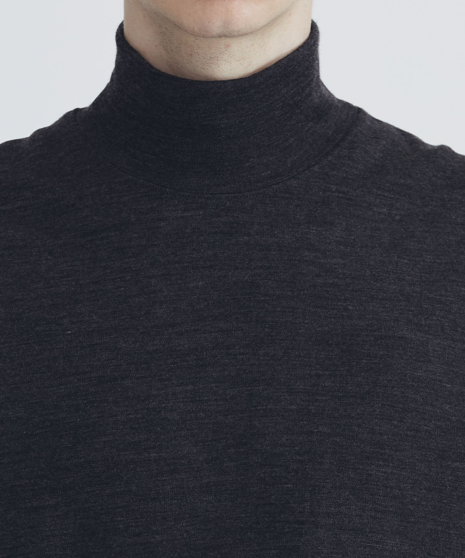 Highneck  Pullover Shirts-ウールポンチ Cale