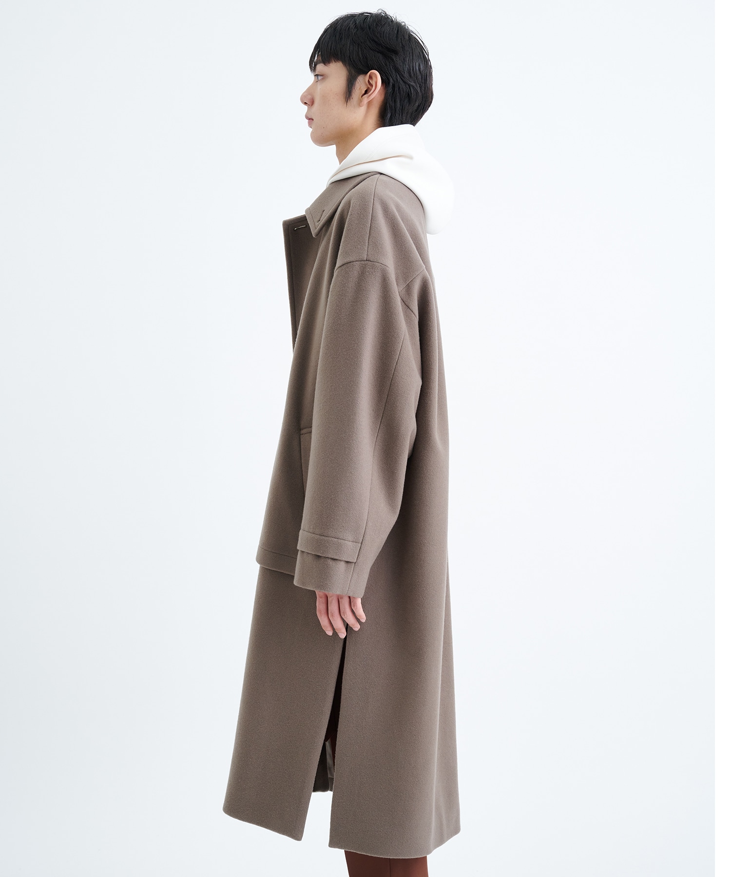 Compressed Melton Tie Locken Coat | CULLNI