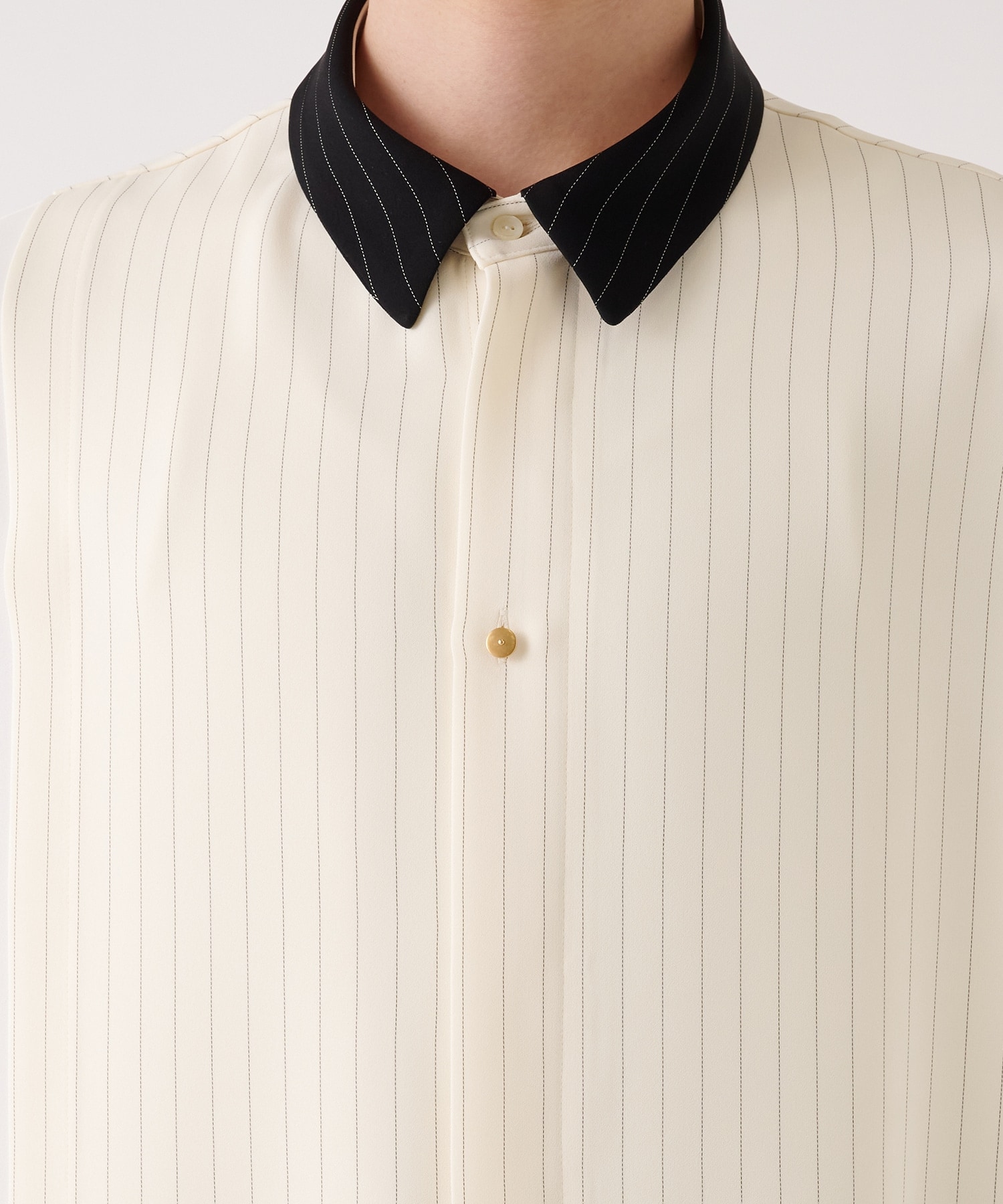 Double Cloth Asymmetrical Stripe Shirt CULLNI
