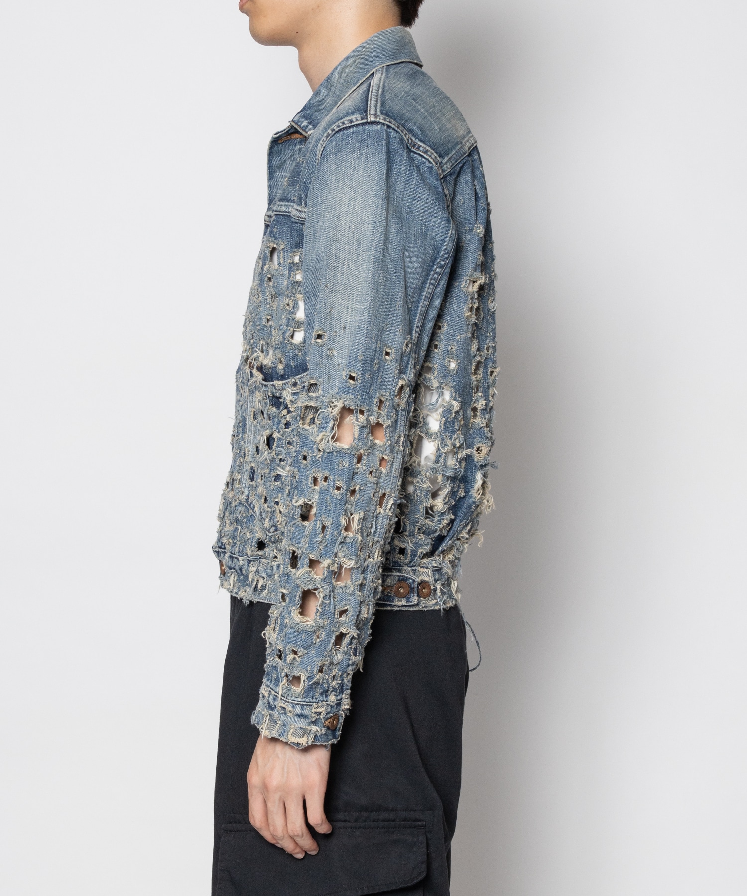 CRUSHED MODERN DENIM JACKET SUGARHILL