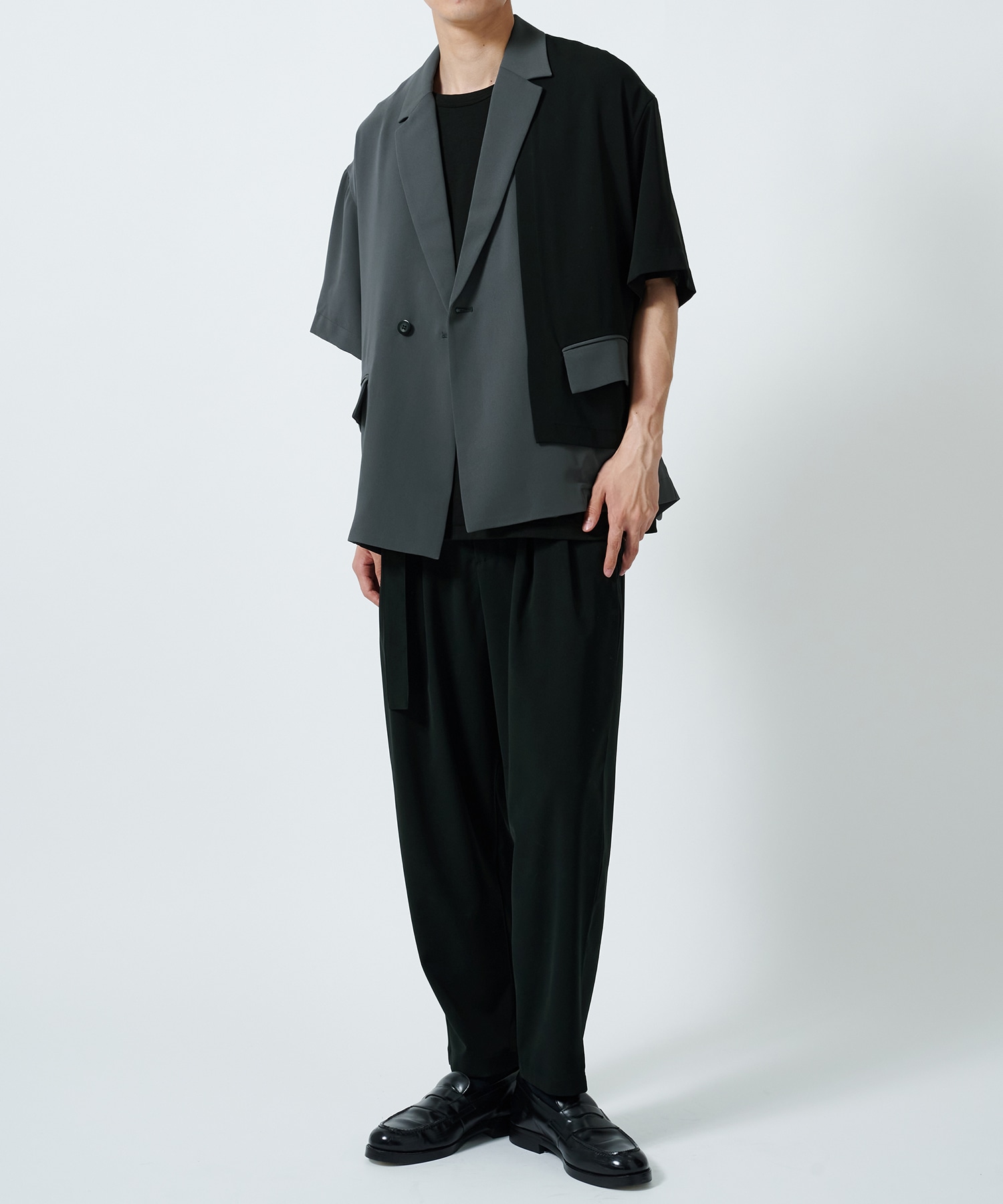 〈別注〉Double Cloth Asymmetrical Short Sleeve Jacket CULLNI