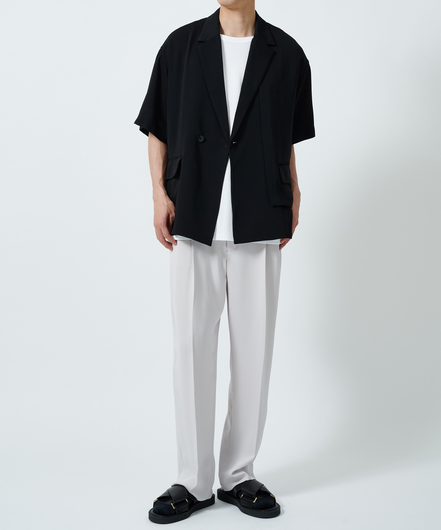 〈別注〉Double Cloth Asymmetrical Short Sleeve Jacket CULLNI