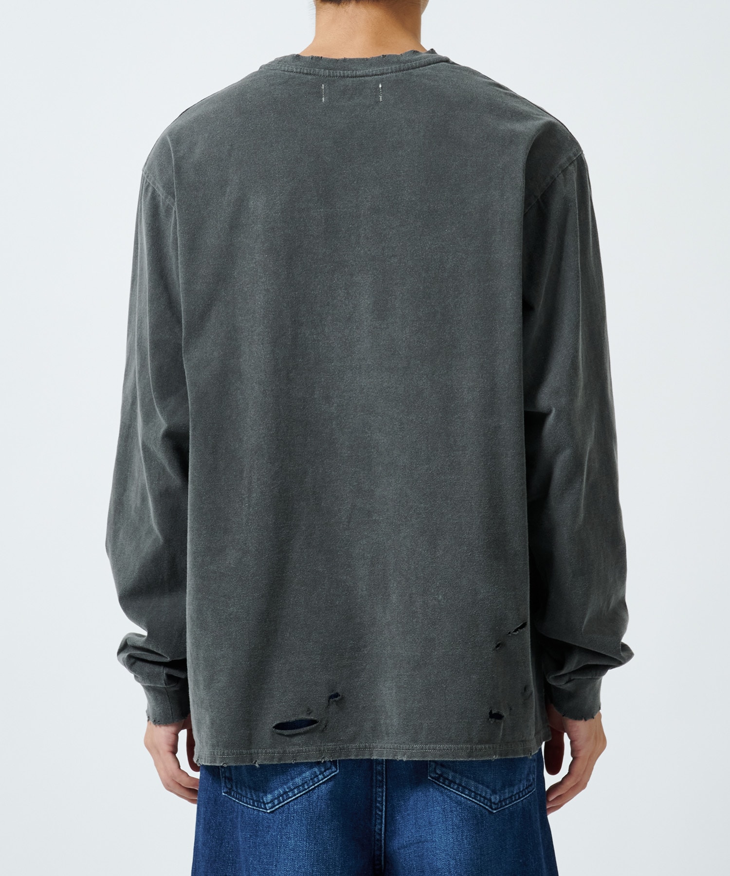 CREW NECK TEE L/S DAMAGED MARKAWARE/marka