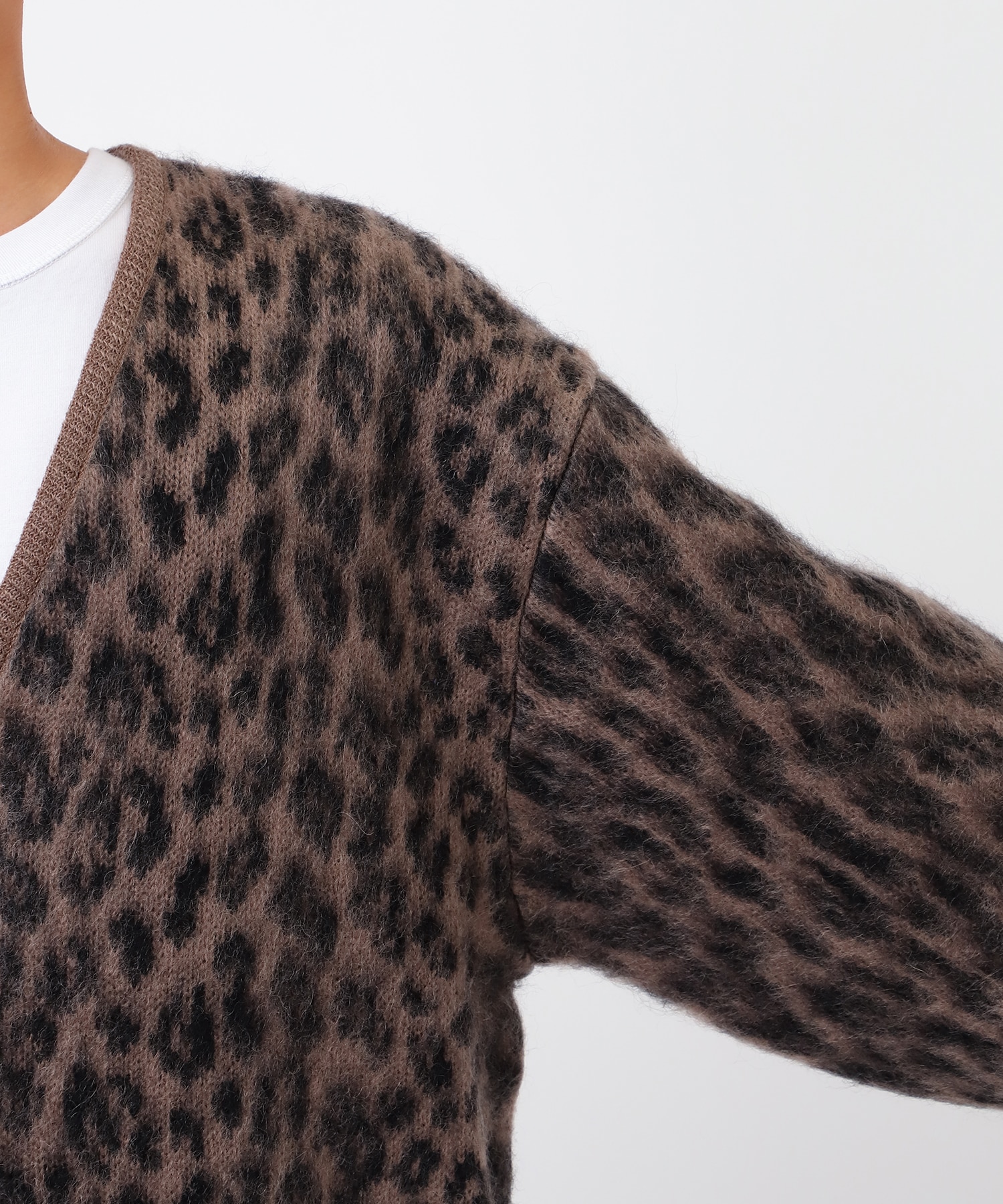 LEOPARD HEAVY MOHAIR CARDIGAN WACKO MARIA