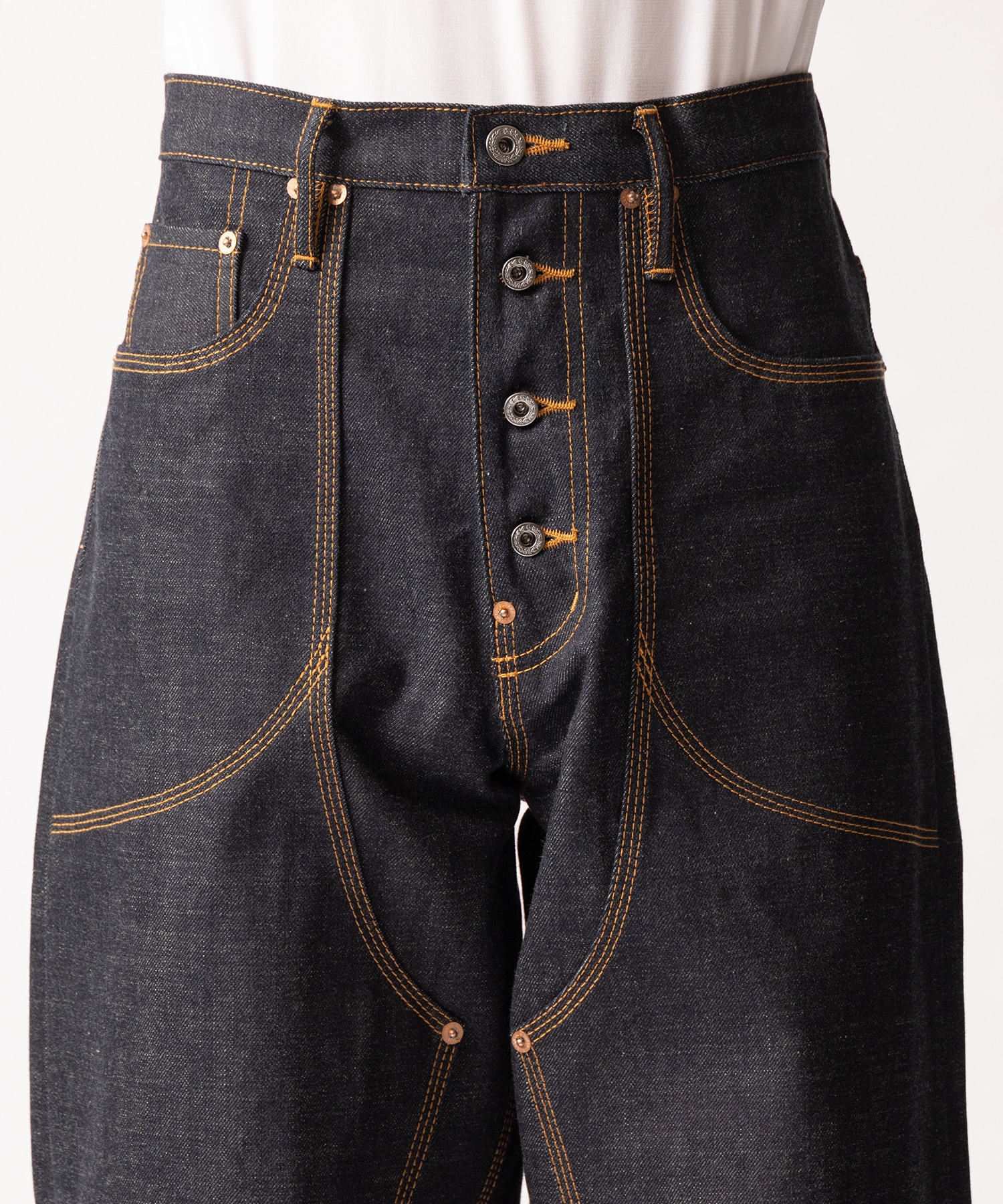 CLASSIC DOUBLE KNEE DENIM PANTS SUGARHILL