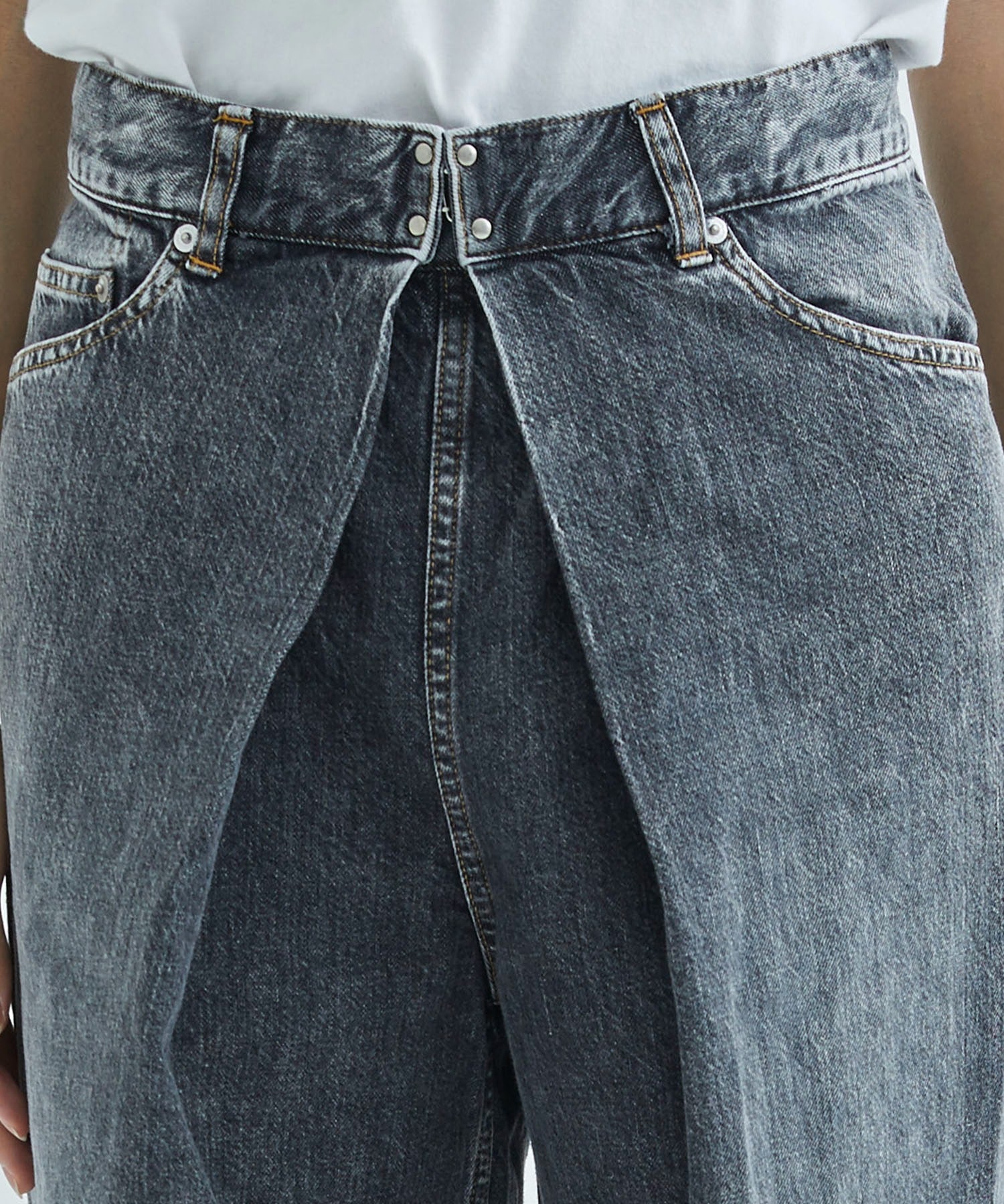 WASHED DENIM WIDE PANTS JOHN LAWRENCE SULLIVAN