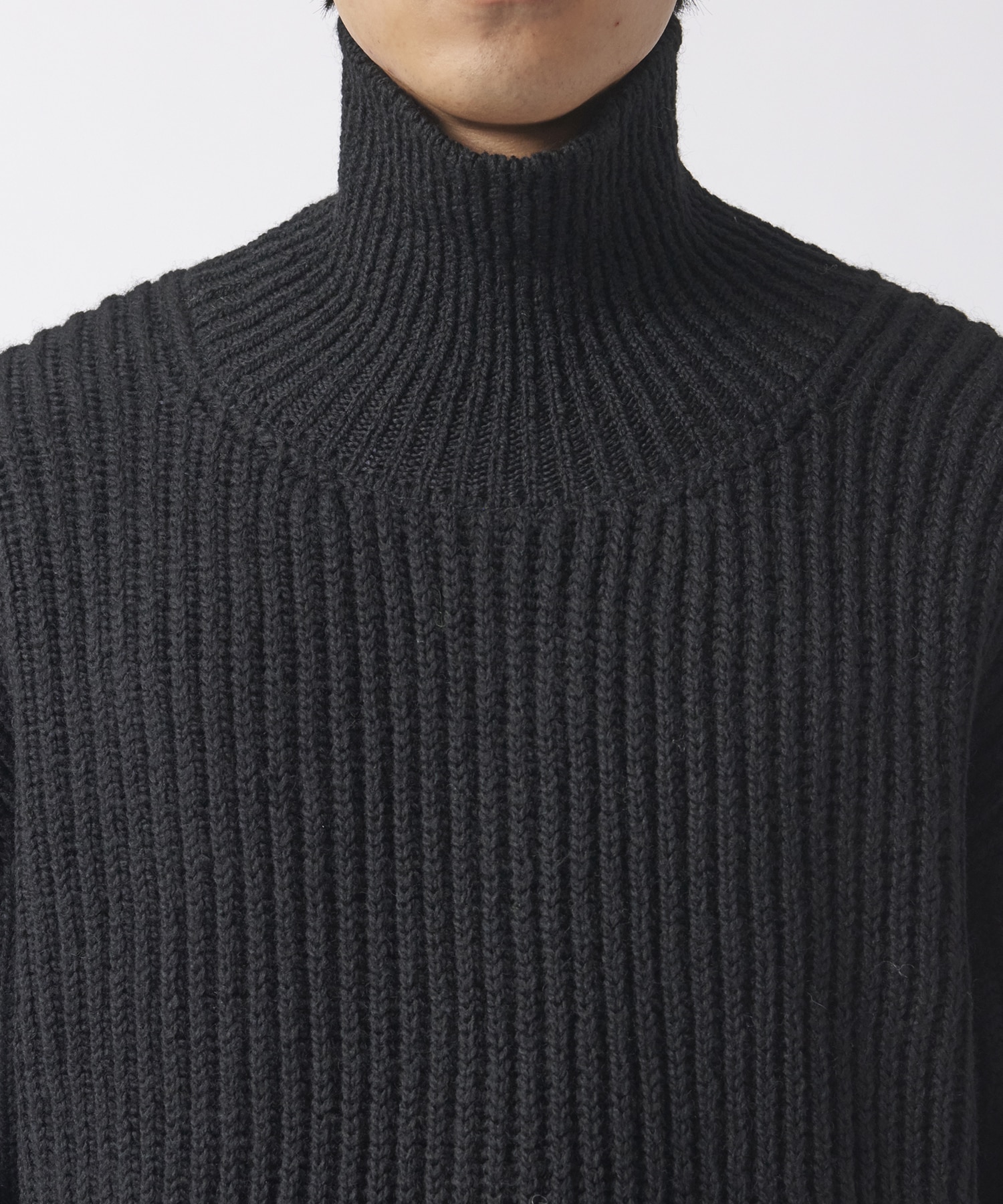 Wool broken knit high neck sweater 08sircus