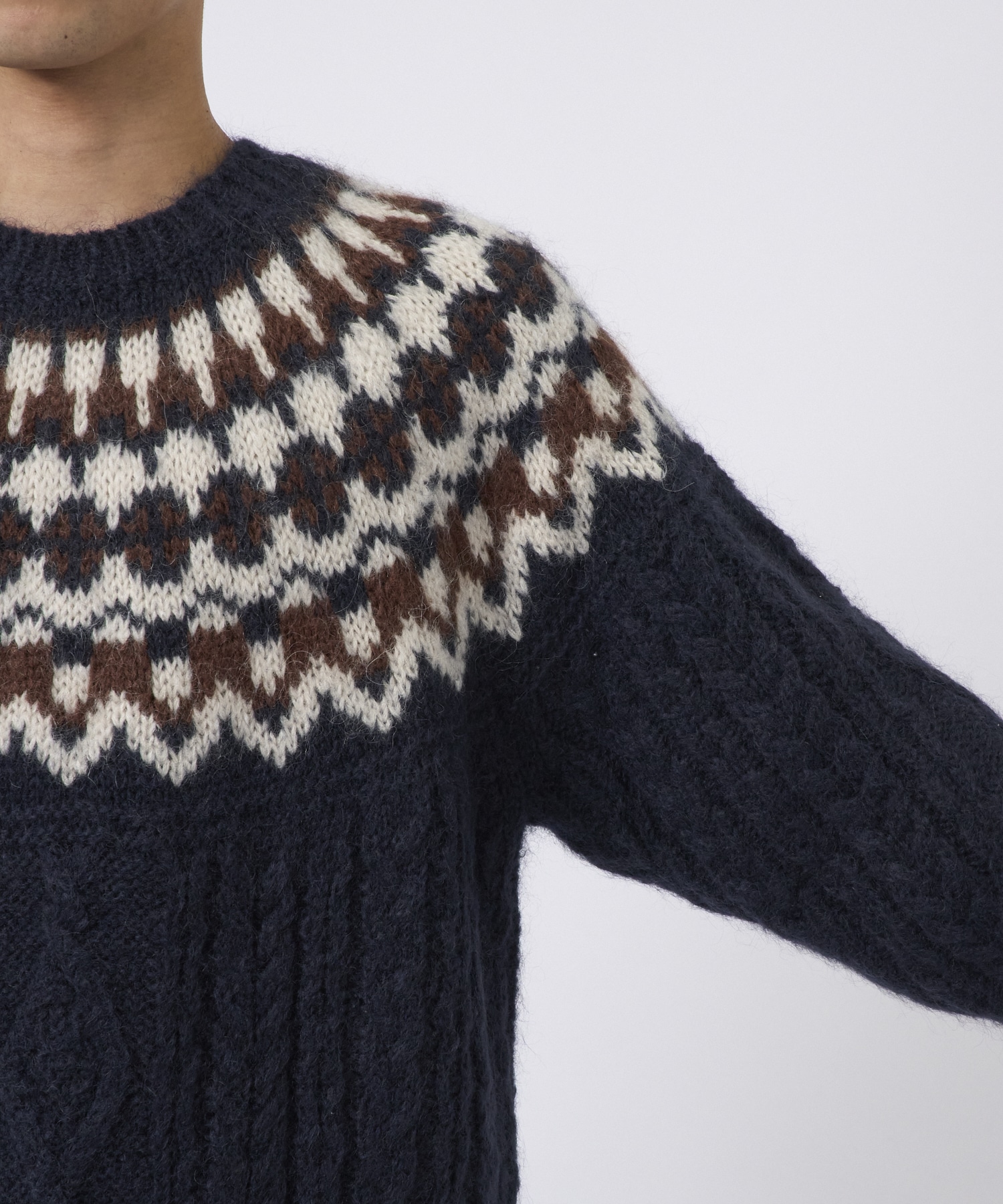 MOHAIR NORDIC CREW NECK BATONER