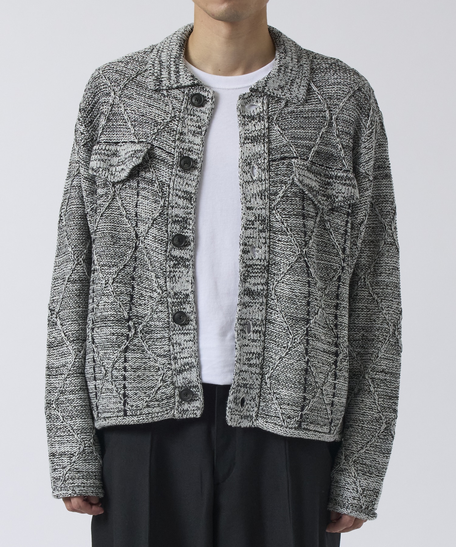 PAPER KNIT G BLOUSON saby