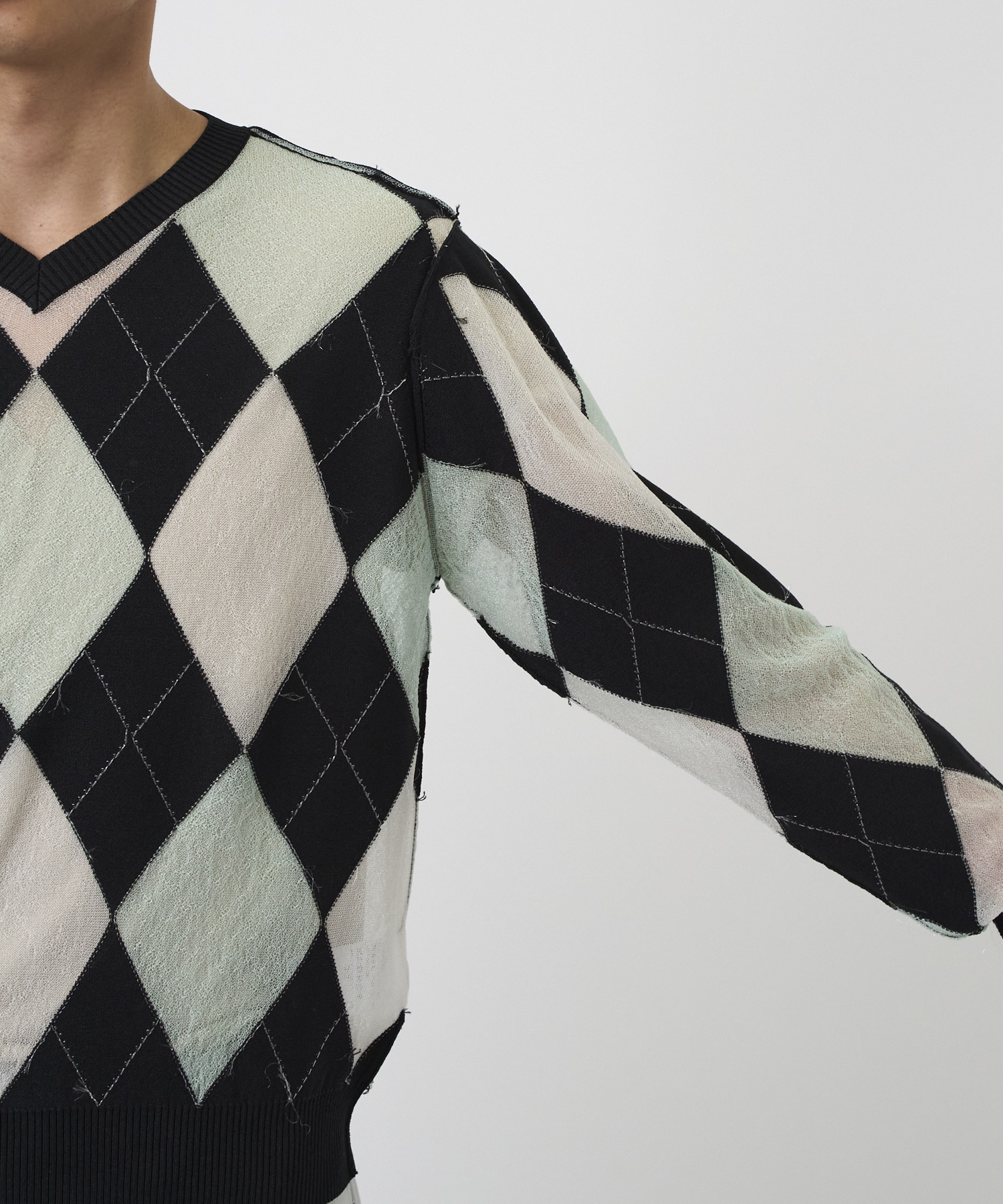 REVERSED ARGYLE SWEATER MASU