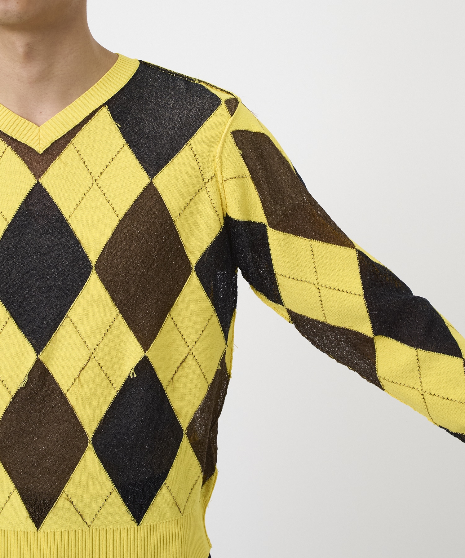 REVERSED ARGYLE SWEATER MASU