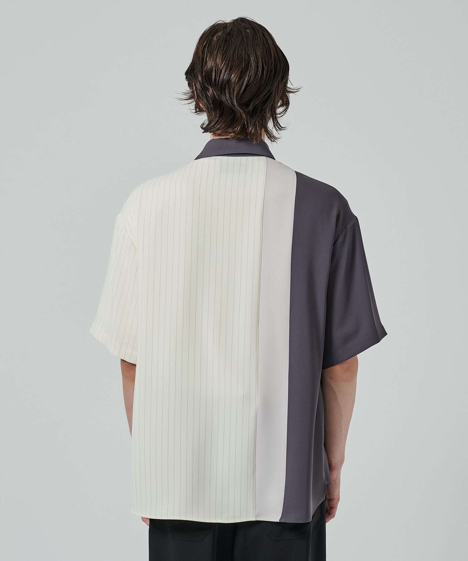 Double Satin Bi Color Short Sleeve Shirt CULLNI