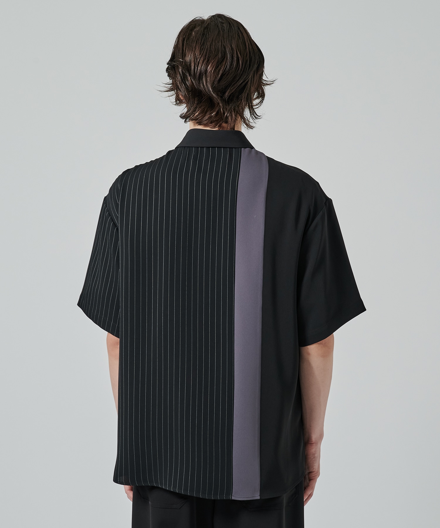 Double Satin Bi Color Short Sleeve Shirt CULLNI