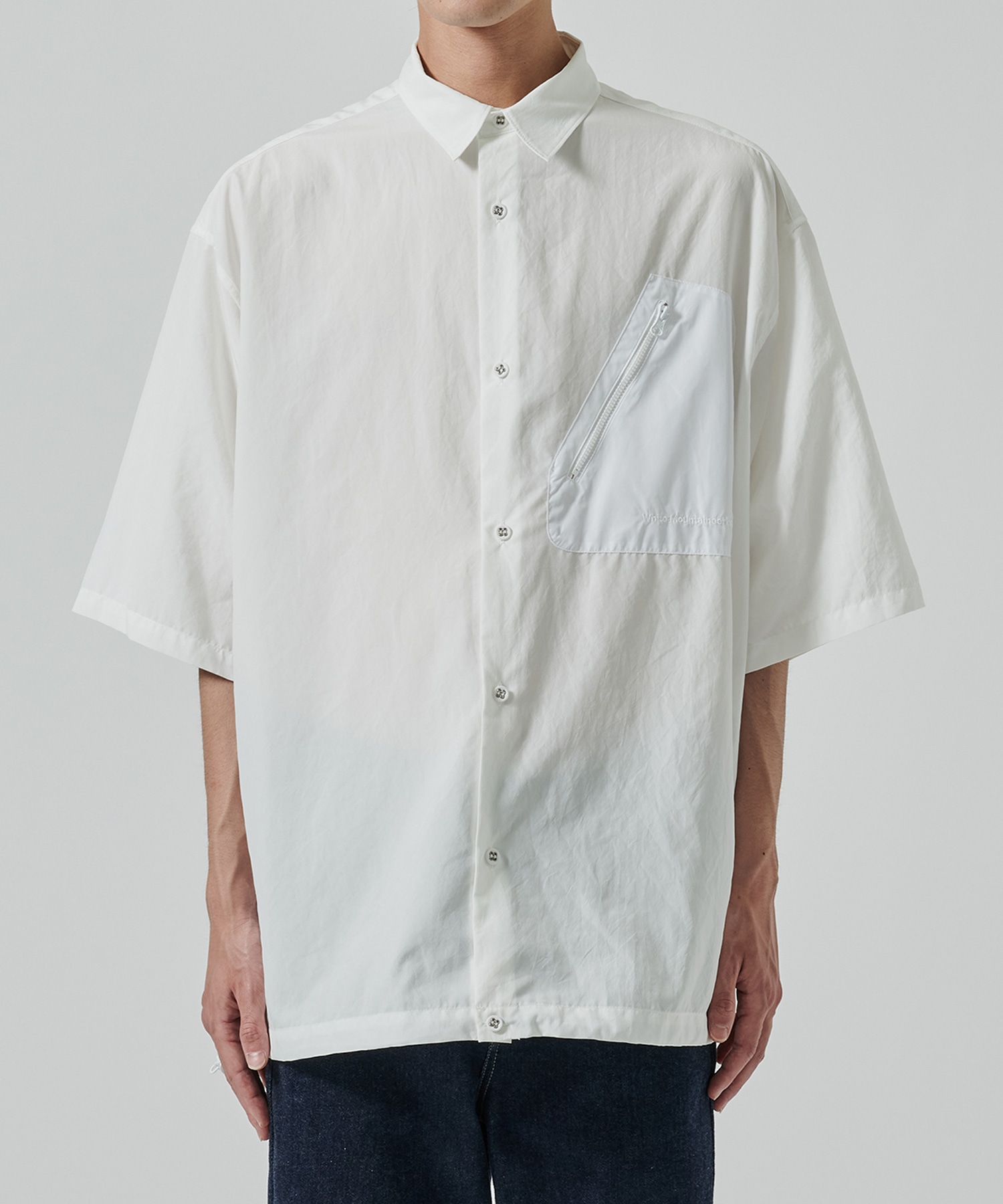 〈別注〉 DRAW CORD S/S POCKET SHIRTS White Mountaineering