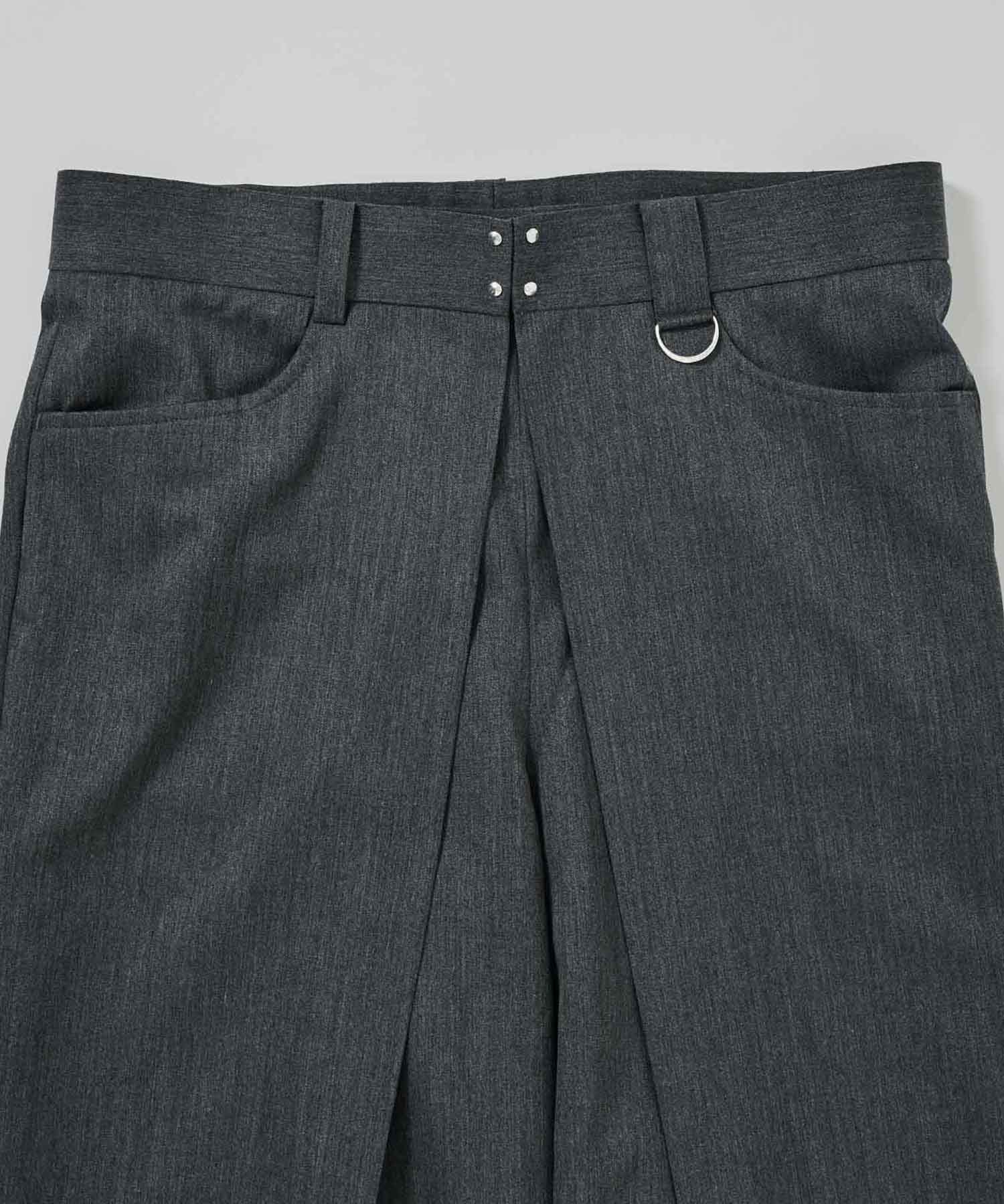 別注 SUMMER WOOL GABARDINE FOLDED WIDE TROUSERS JOHN LAWRENCE SULLIVAN
