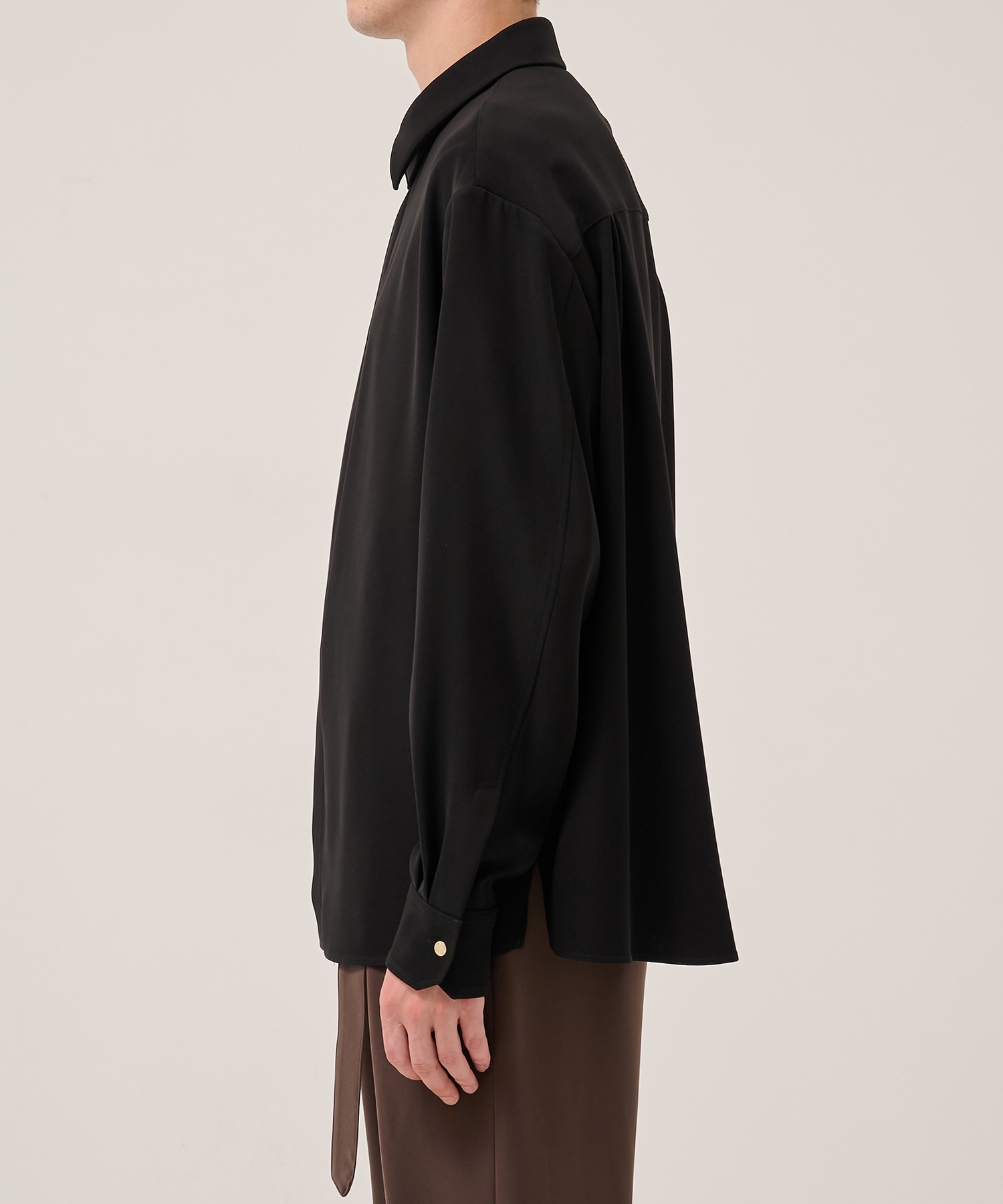 Double Cloth Twill Front Fly Chin Tab Shirt CULLNI