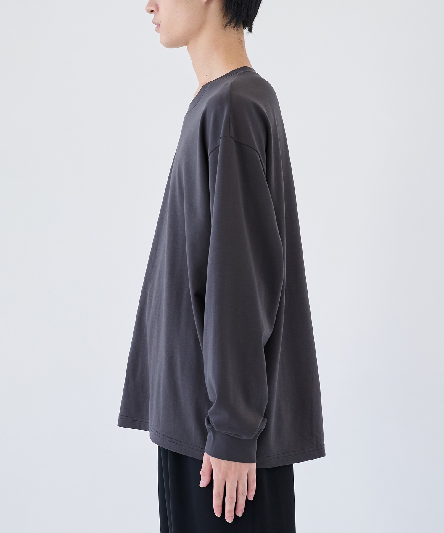 COTTON DOUBLE FACE OVERSIZED L/S TEE ATTACHMENT
