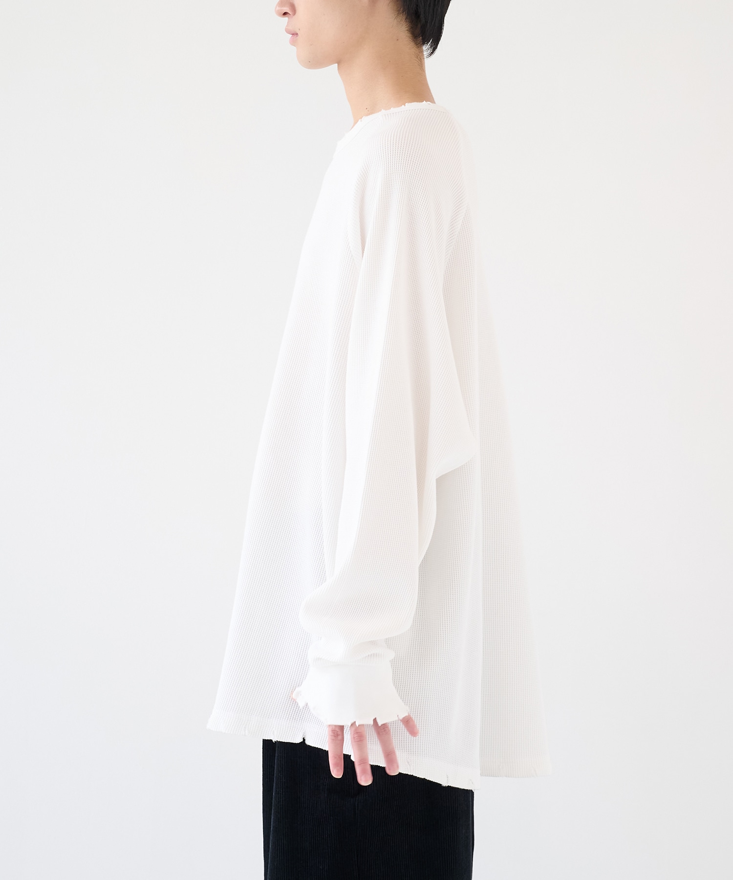 別注 18G Garment Dye Waffle Damage KANEMASA PHIL.
