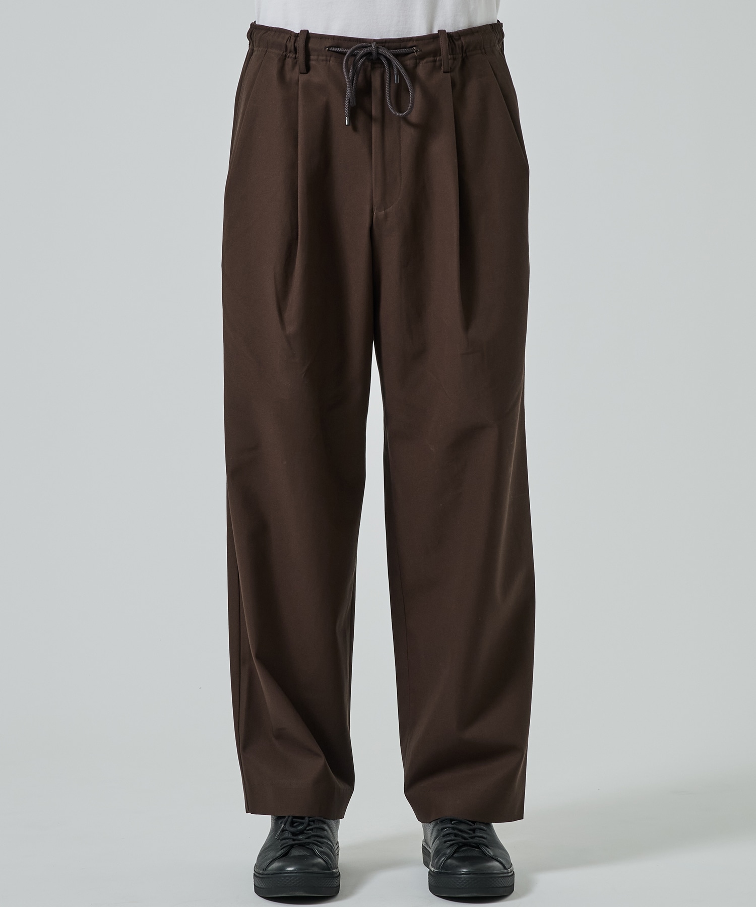 オーガニックコットン 40/2 ギャバジン / ダブルプリーテッドイージートラウザーズ MARKAWARE/marka