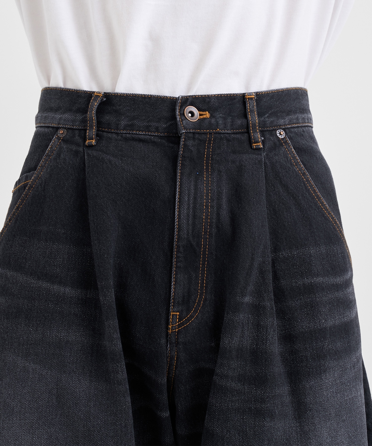 3D cutting denim pants KHOKI