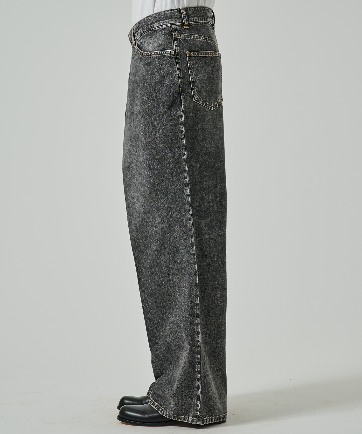 WASHED DENIM WIDE PANTS JOHN LAWRENCE SULLIVAN