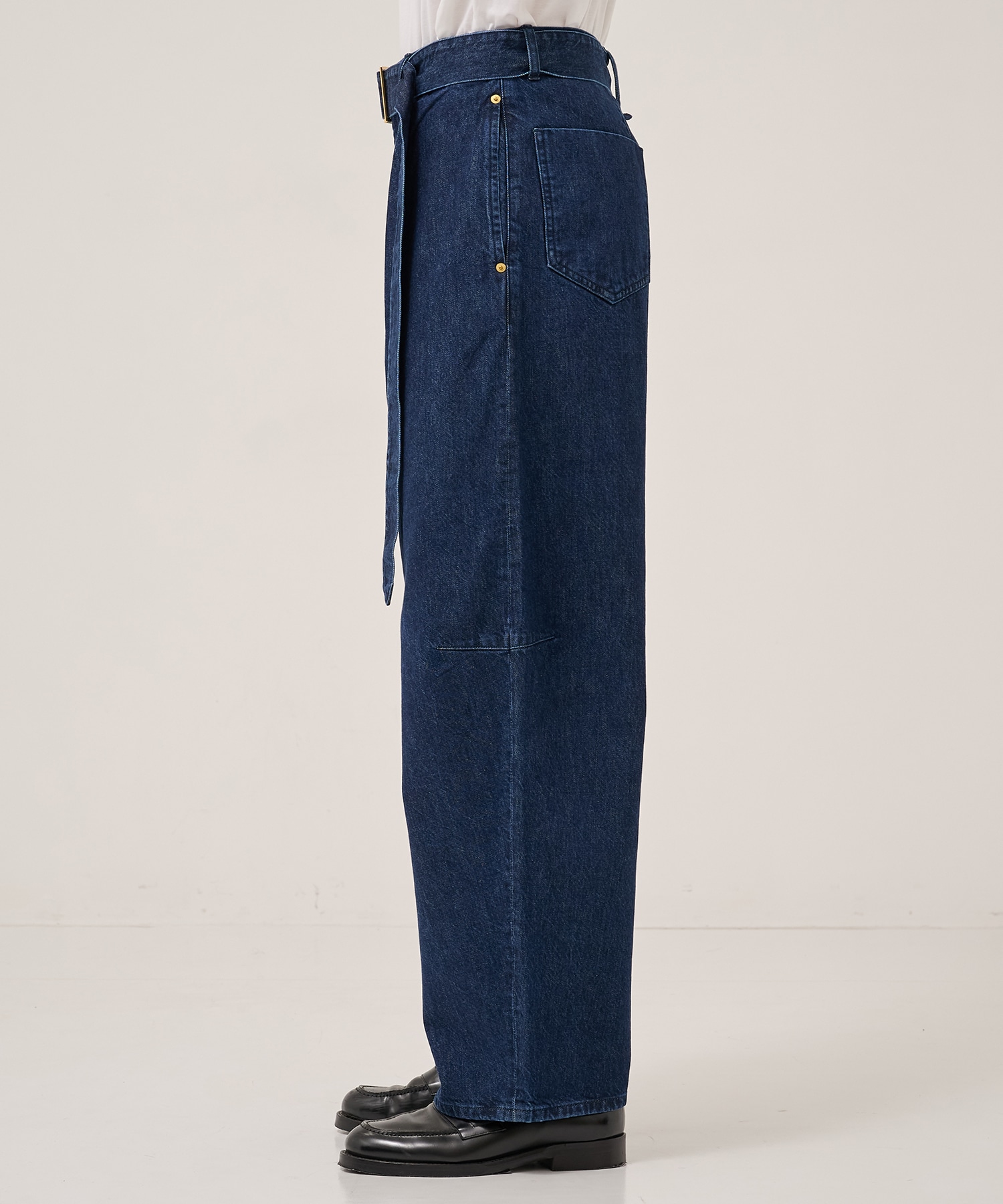 Barrel 1Tuck Wide Denim Pants with Long Belt CULLNI
