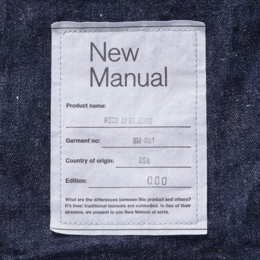 LV66 JEANS 33 ONE-WASHED New Manual