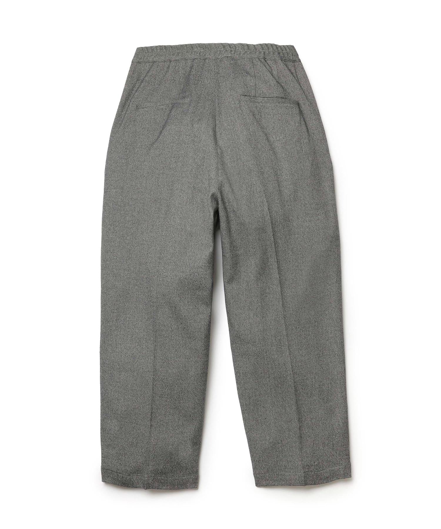 PEACHSKIN STRETCH GABARDINE /2TACK WIDE EASY PANTS MR.OLIVE
