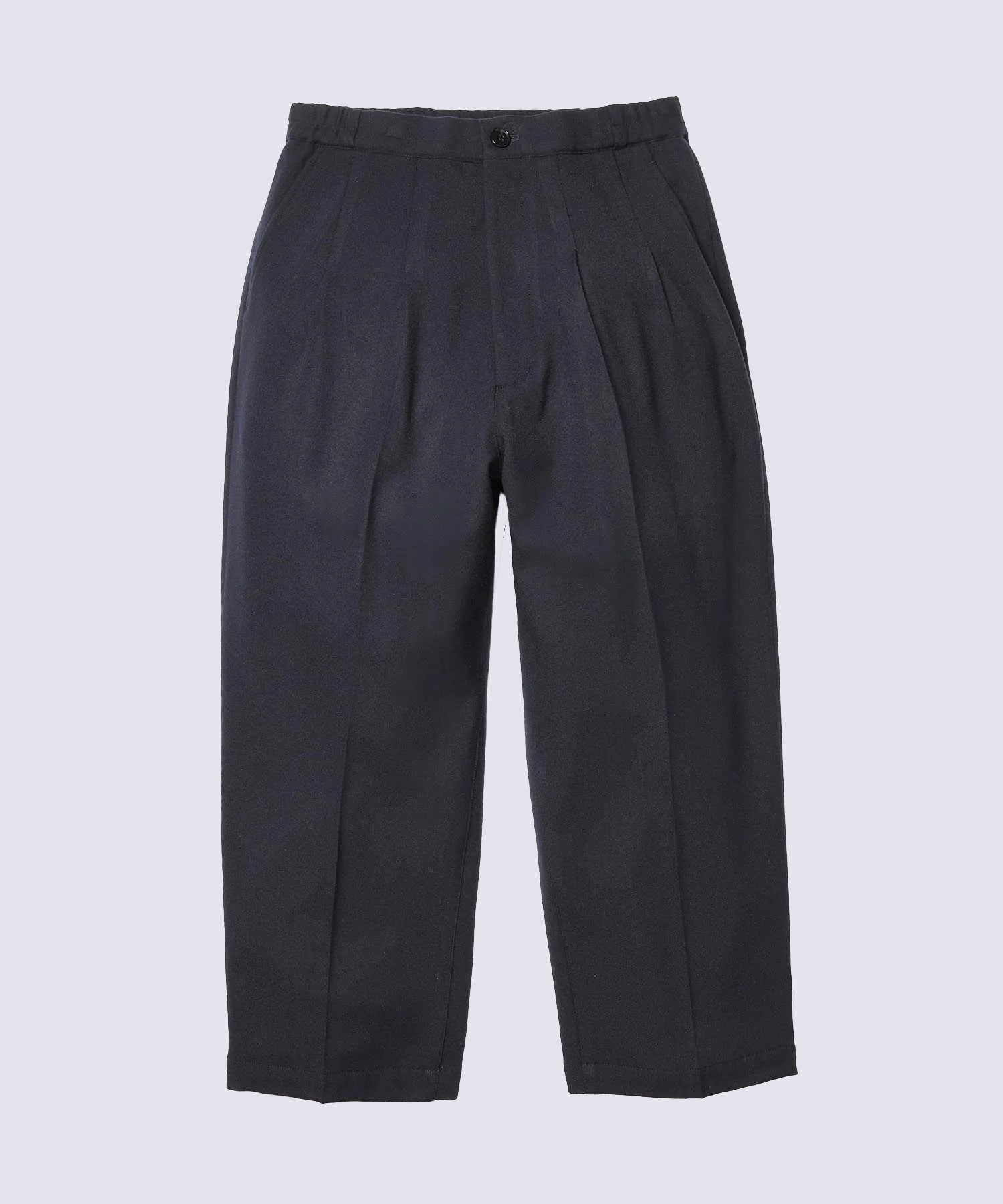 PEACHSKIN STRETCH GABARDINE /2TACK WIDE EASY PANTS MR.OLIVE