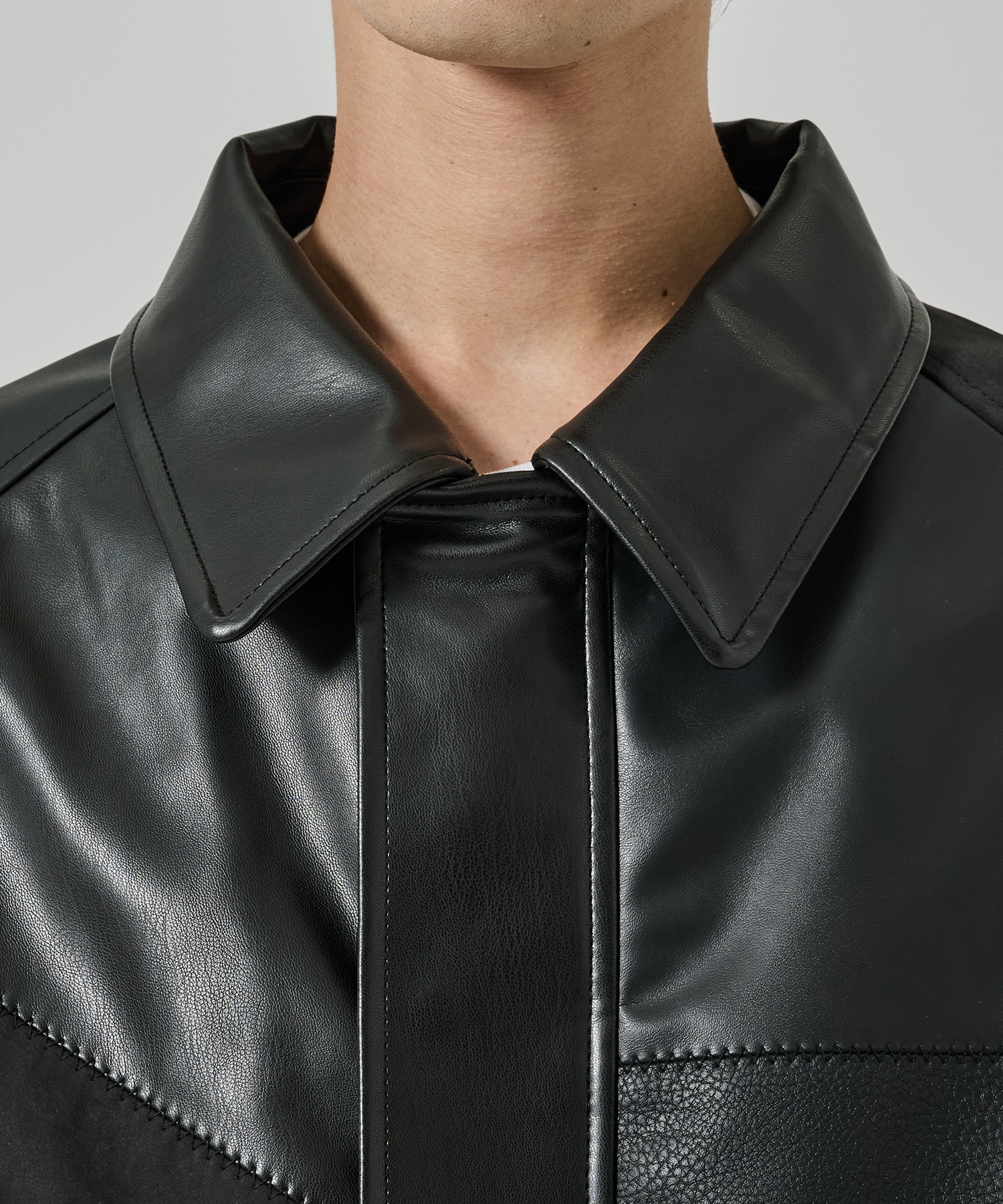 SYNTHETIC LEATHER PATCHWORK BLOUSON / HP-J011-051 COMME des GARCONS HOMME