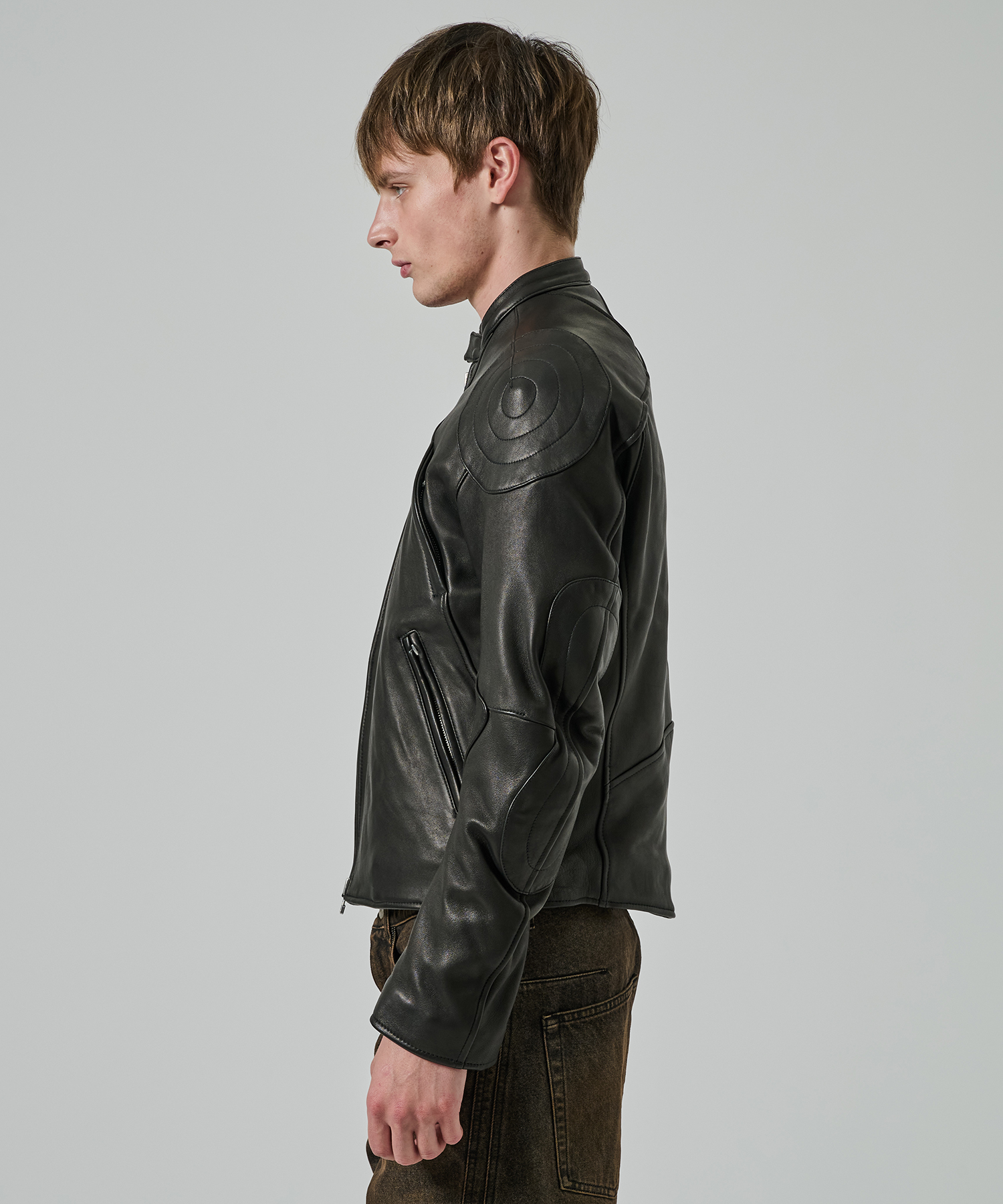 LEATHER MOTORCYCLE JACKET NVRFRGT