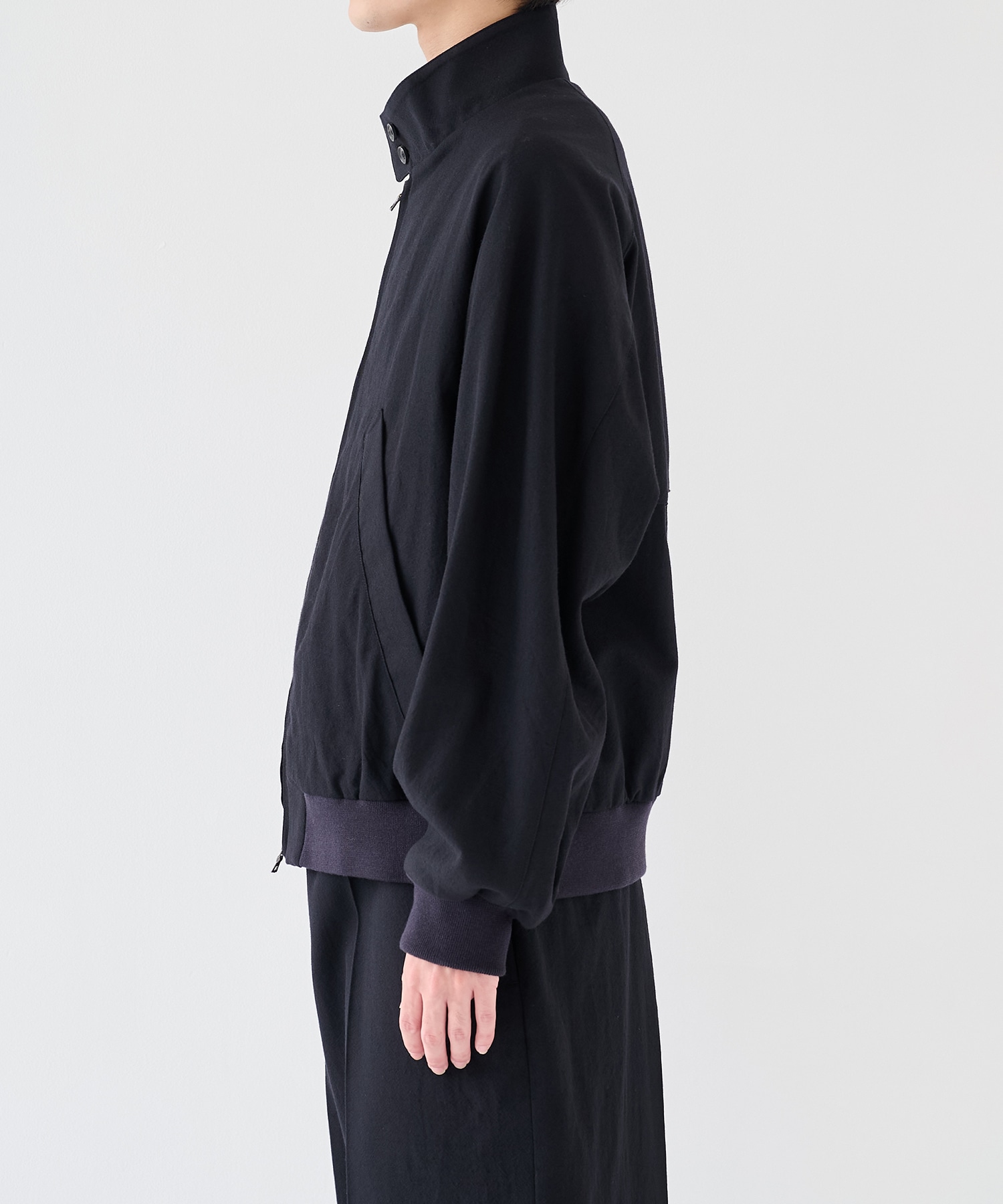Wool Gabardine Harrington Jacket blurhms