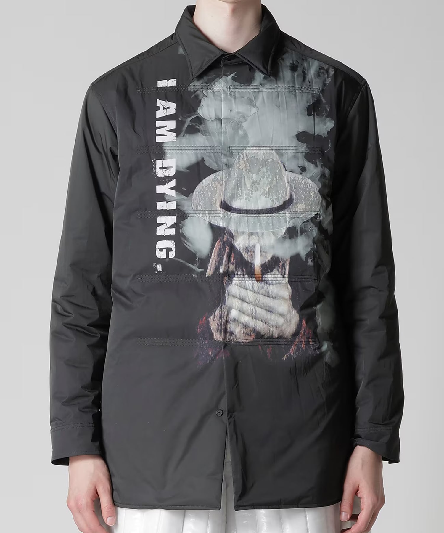 TOBACCO OLD MAN PRINTED PADDED BLOUSE Yohji Yamamoto