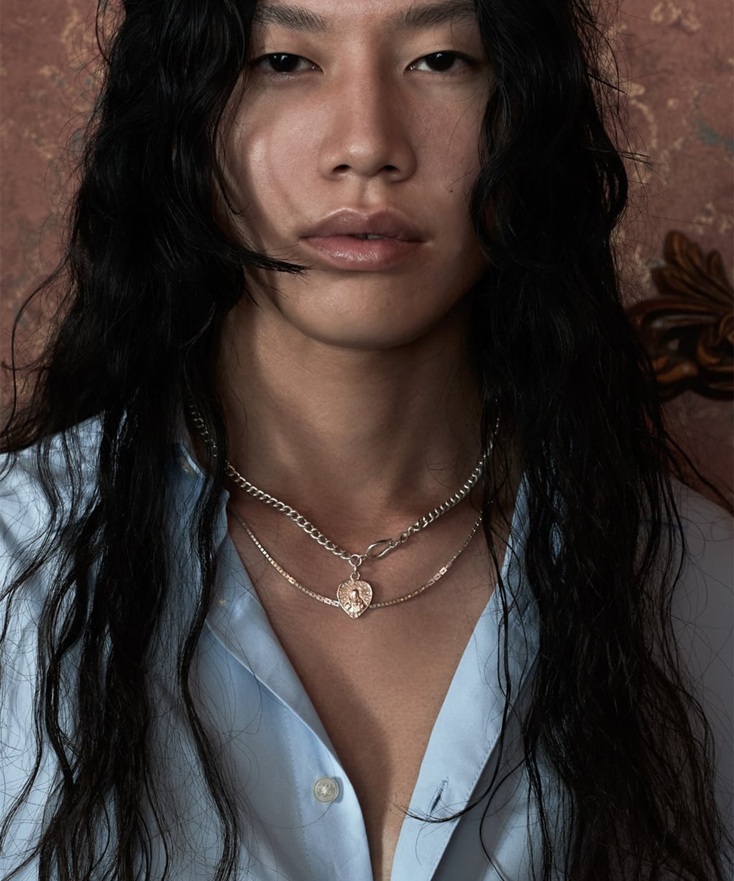 C-040 Horse shoe rectangle necklace (50cm) WAKAN SILVER SMITH