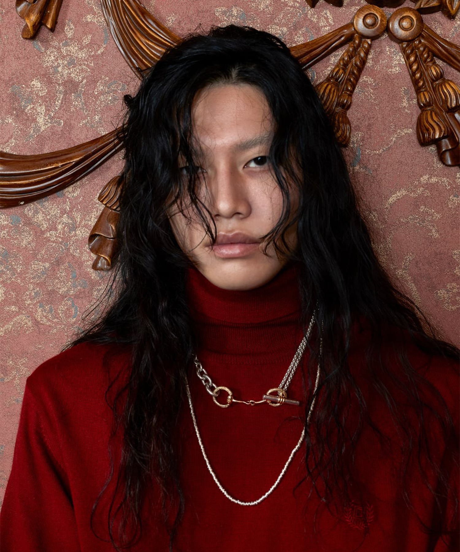 C-041 Horse shoe handmade beads necklace(65cm) WAKAN SILVER SMITH