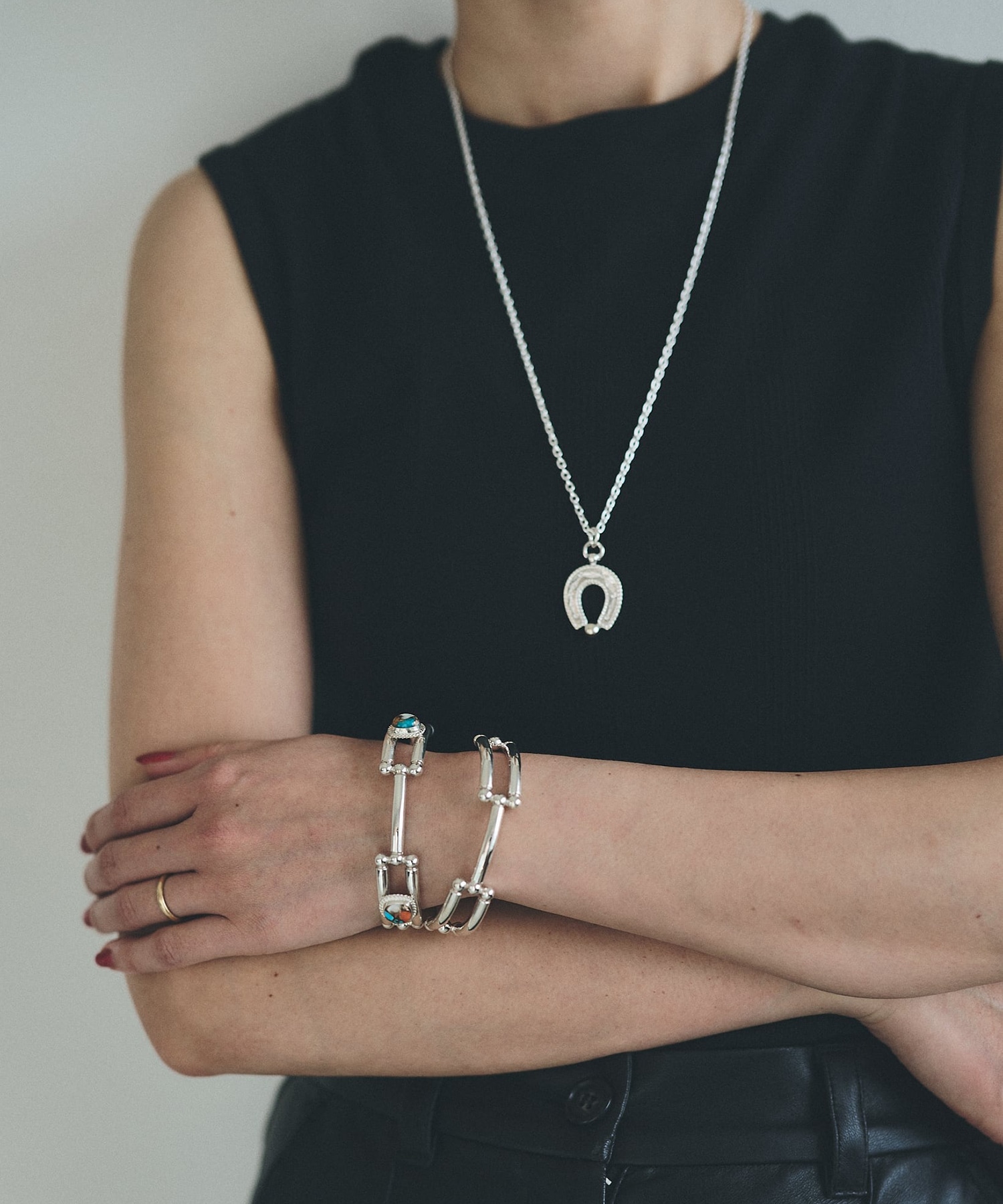 C-045 Spirit Horseshoe necklace (single) (60cm) WAKAN SILVER SMITH