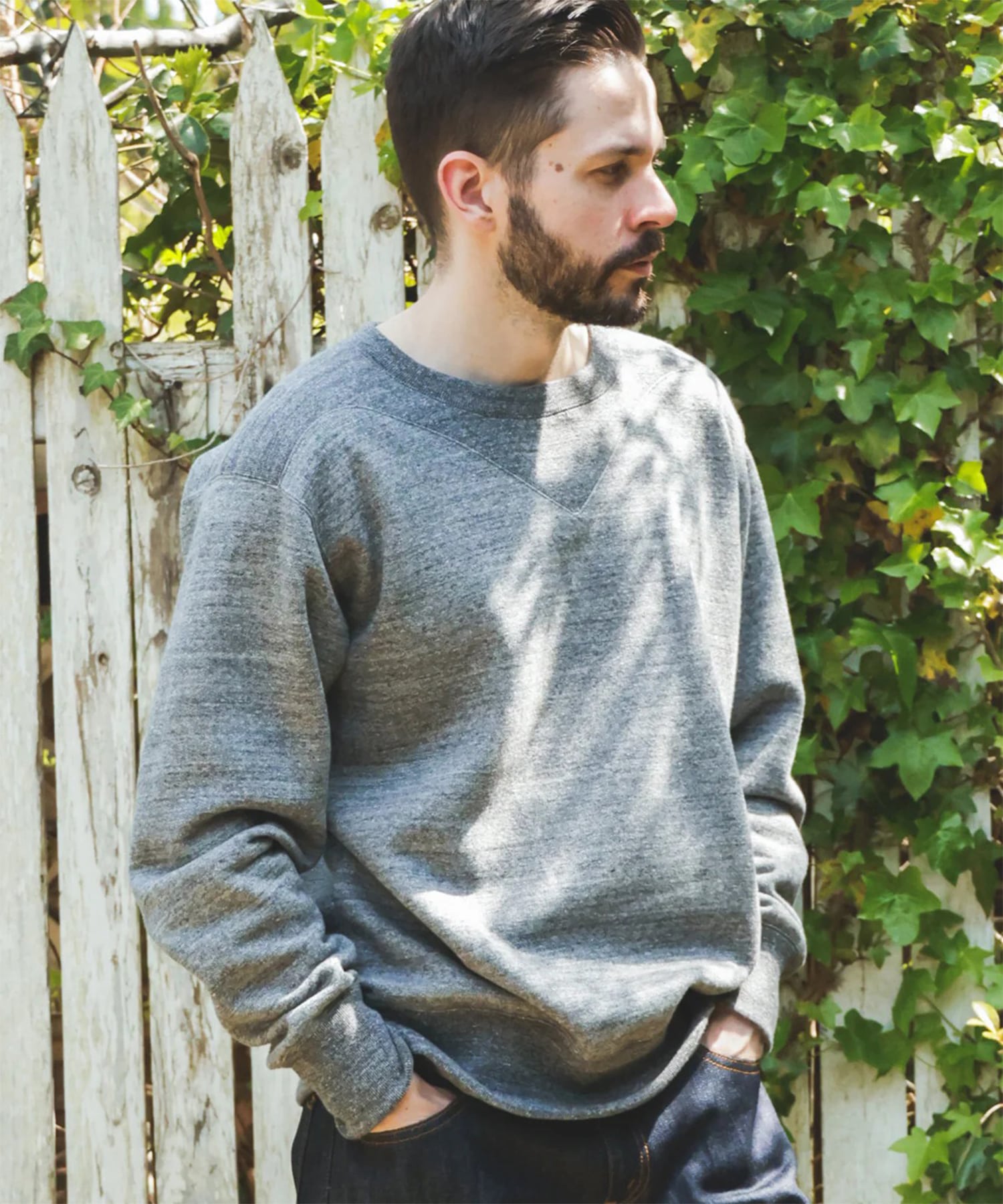 FRENCH TERRY RAFFY COTTON /GUSSET YOKE SHIRT MR.OLIVE