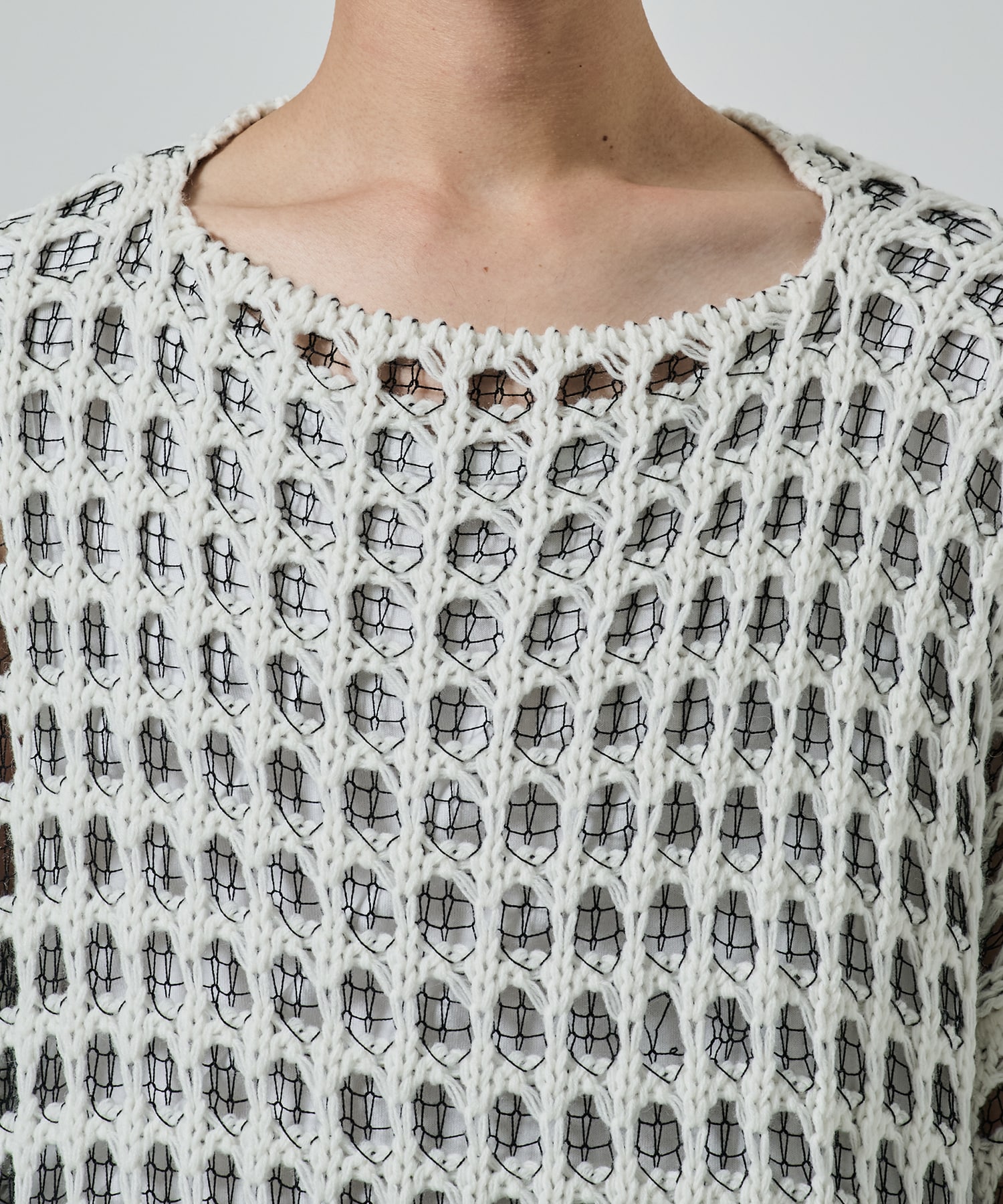 メッシュアシンメトリーニット sulvam
