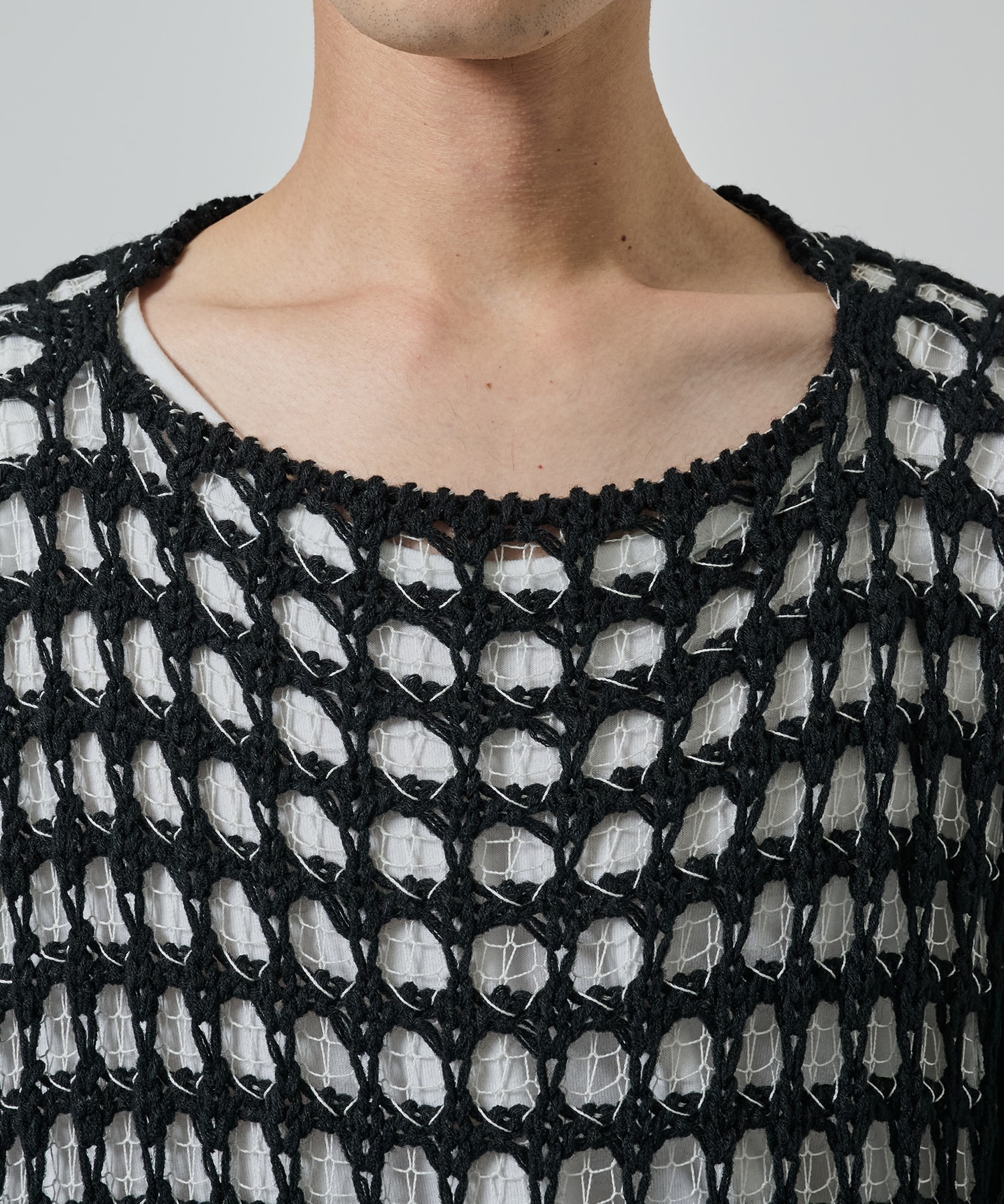 メッシュアシンメトリーニット sulvam