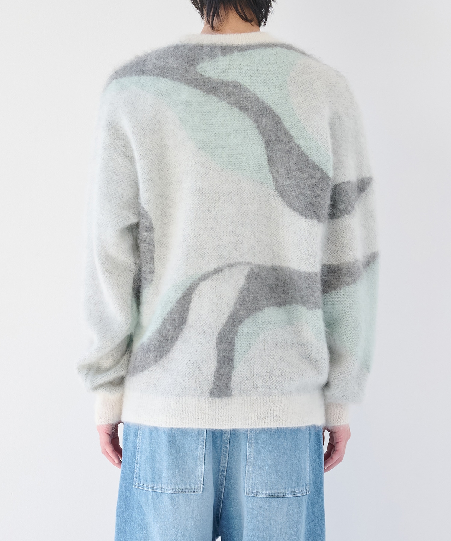 別注 Mohair Jacquard Crew Neck Knit WRAPINKNOT