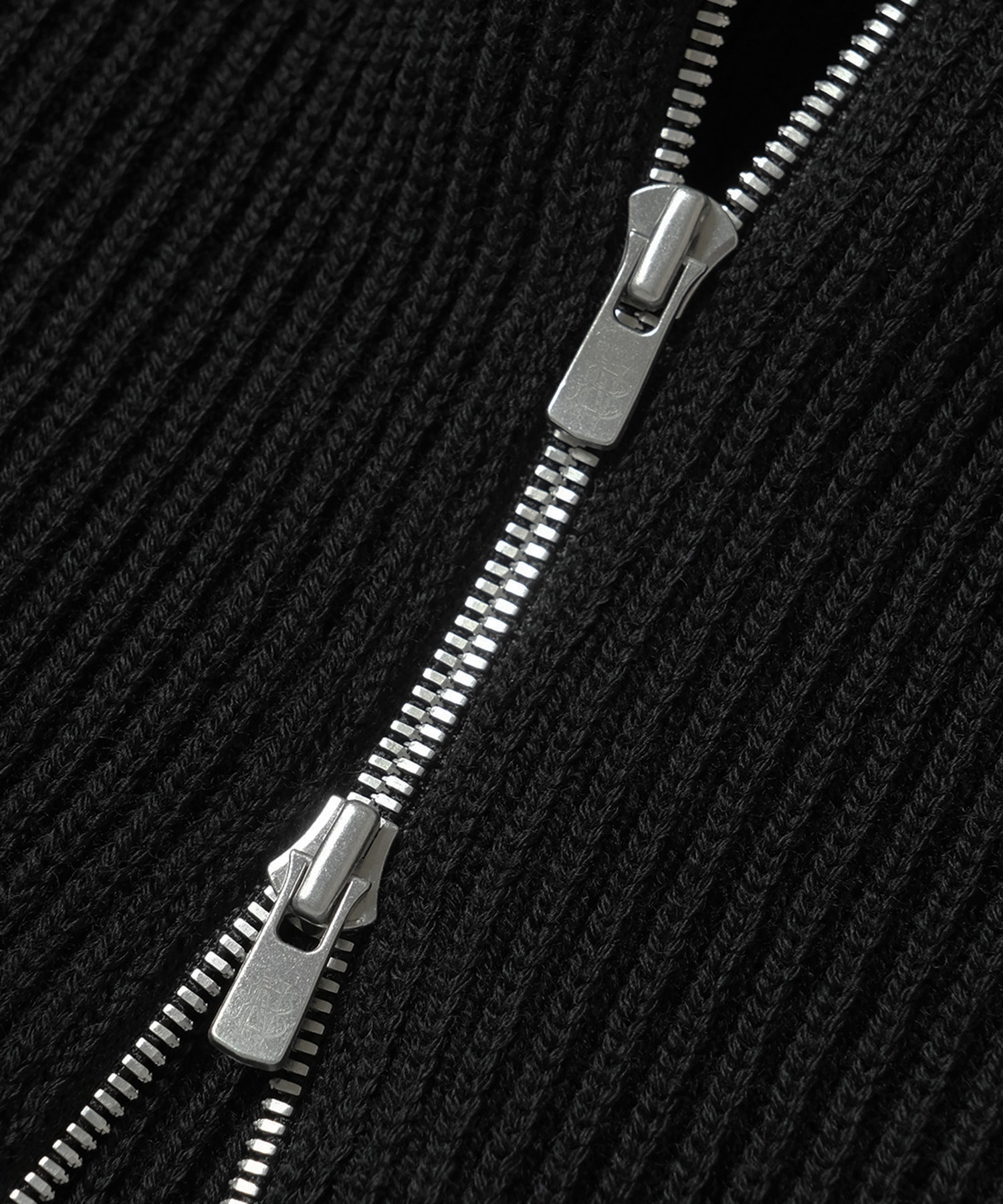 SOLID WOOL RIB POLO ZIP UP CARDIGAN BATONER
