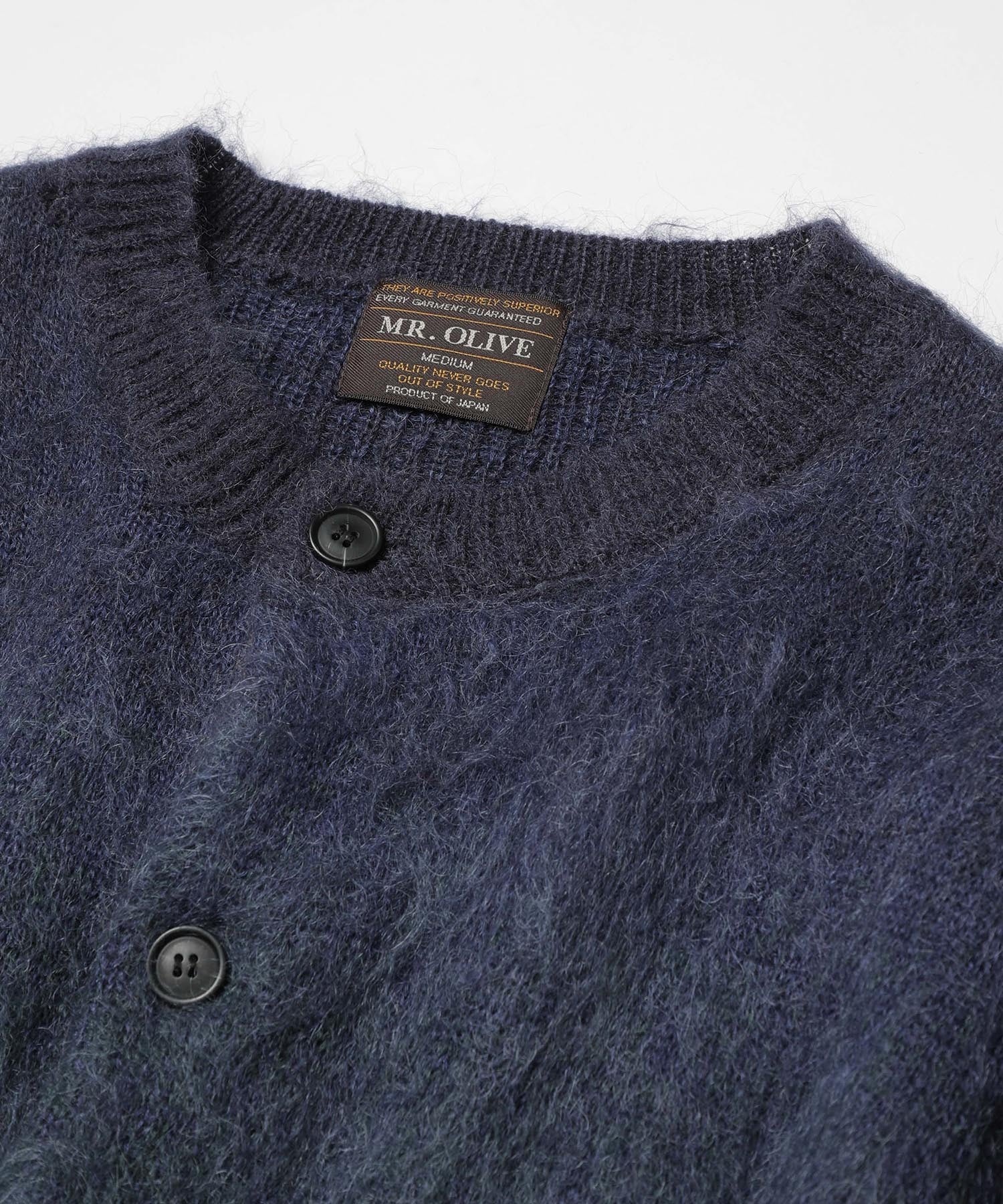 GRADATION MOHAIR KNIT /6-BUTTON CARDIGAN MR.OLIVE