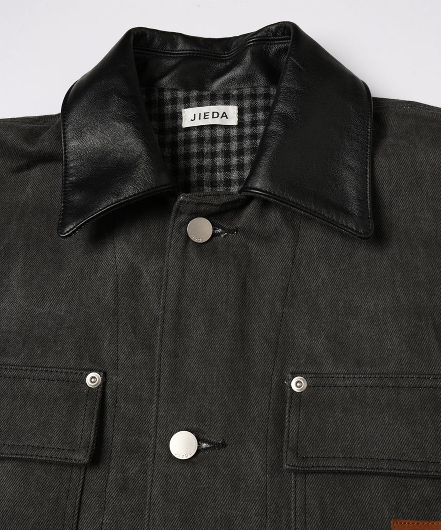LEATHER COLLAR FADE COVERALL JieDa
