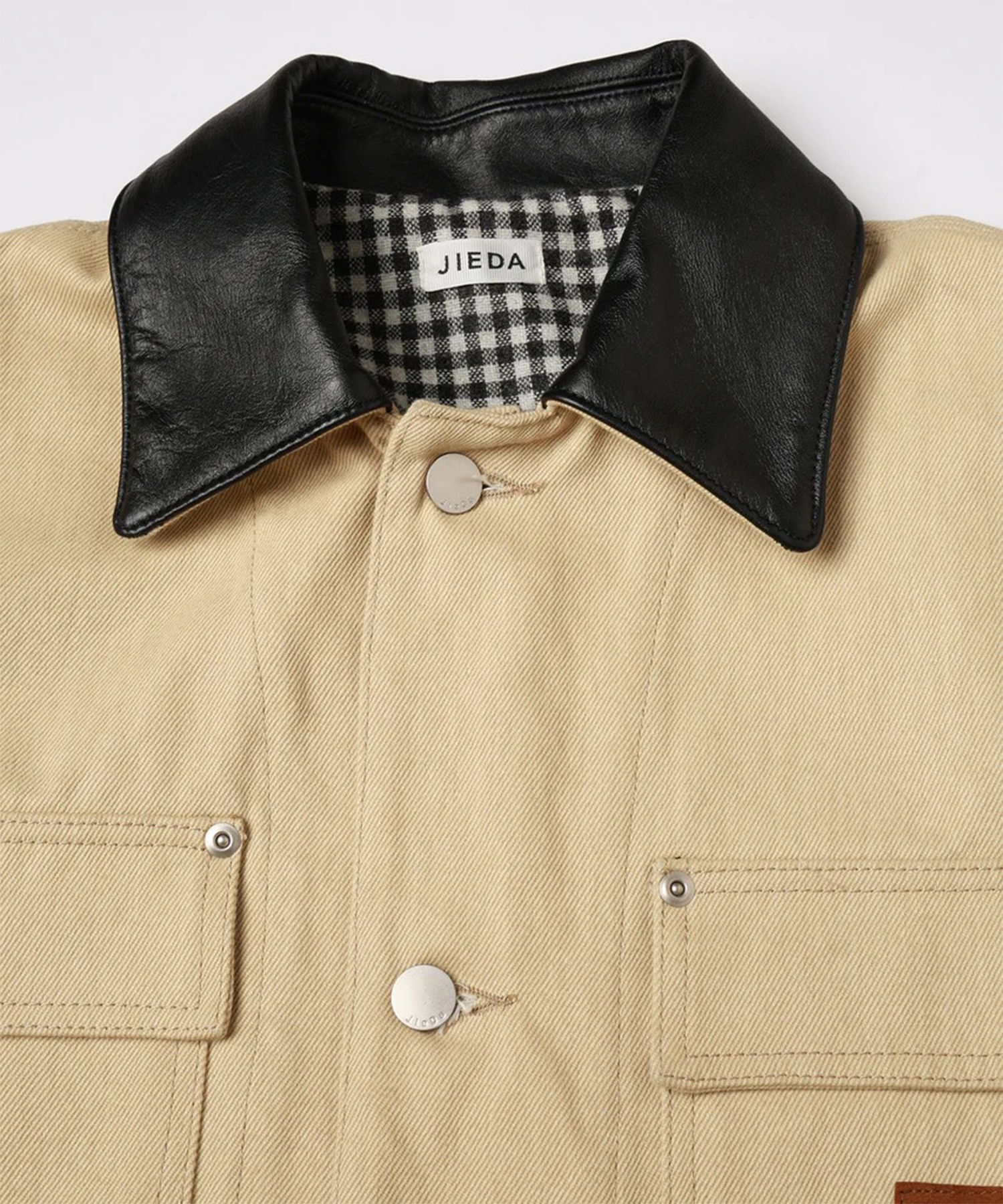 LEATHER COLLAR FADE COVERALL JieDa