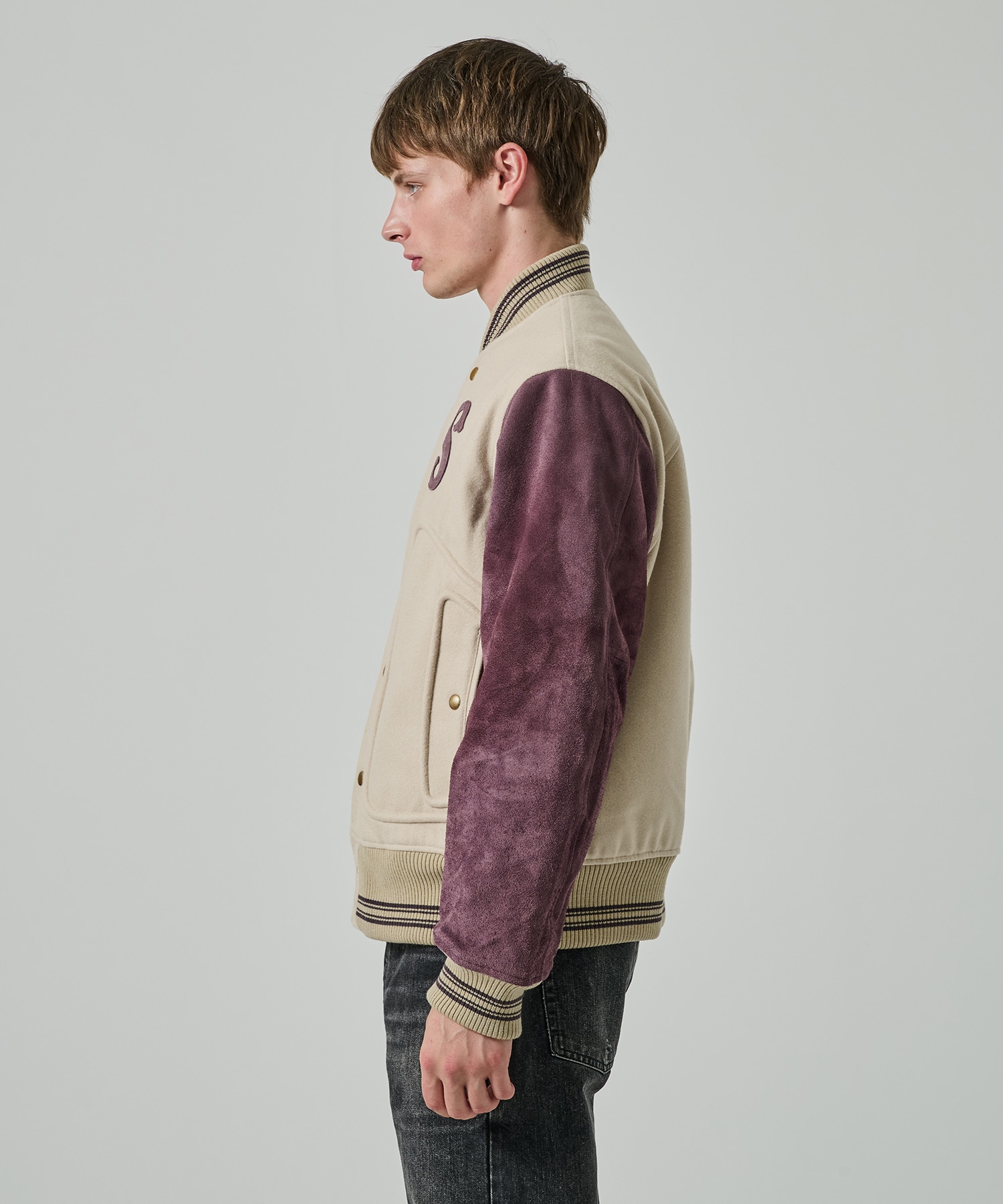 LEATHER STUDIUM JACKET SUGARHILL