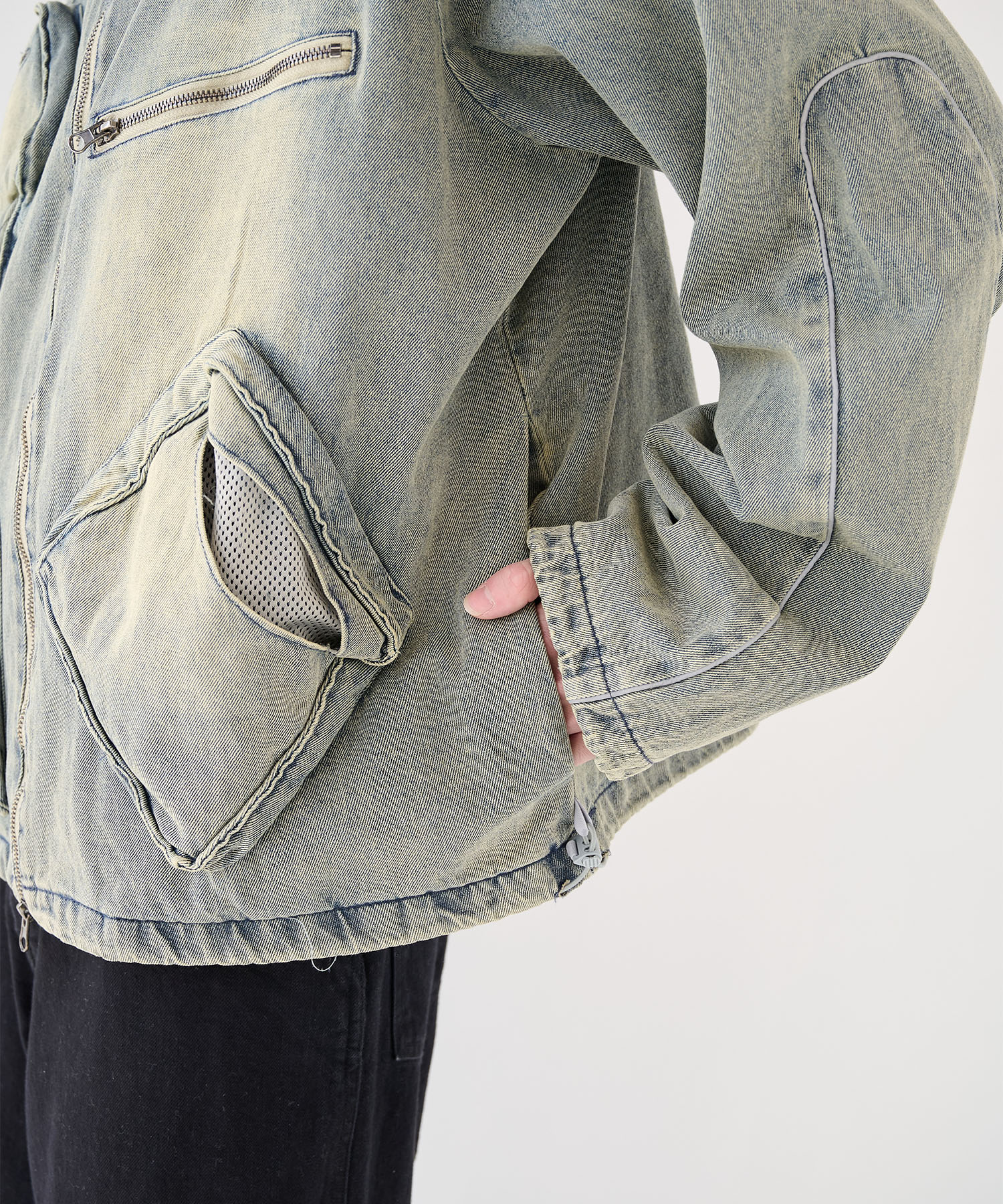 別注 CPG RHOMBUS POCKET FADE DENIM JACKET CPG
