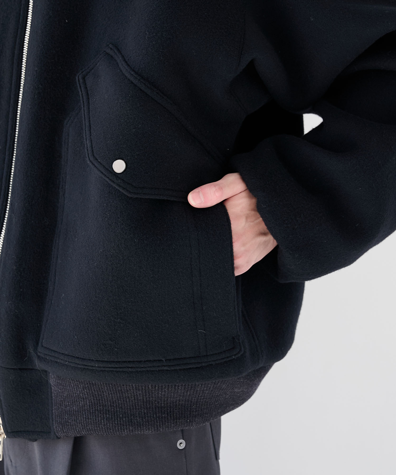 WOOL ZIP FLIGHT JACKET is-ness