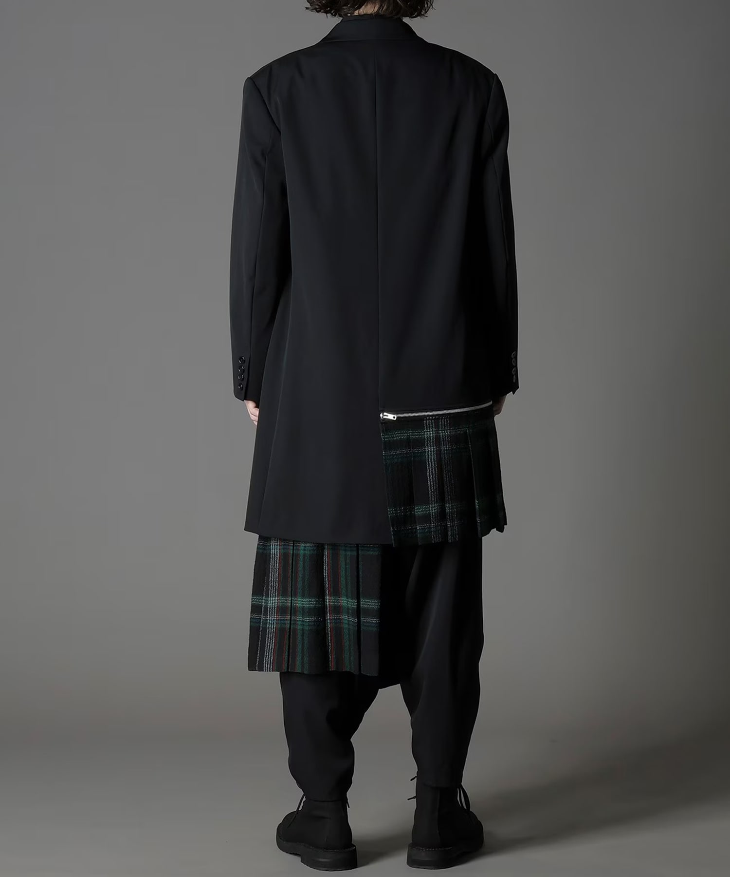 W/GABARDINE DOUBLE GAUZE RIGHT PLEATED JACKET GroundY