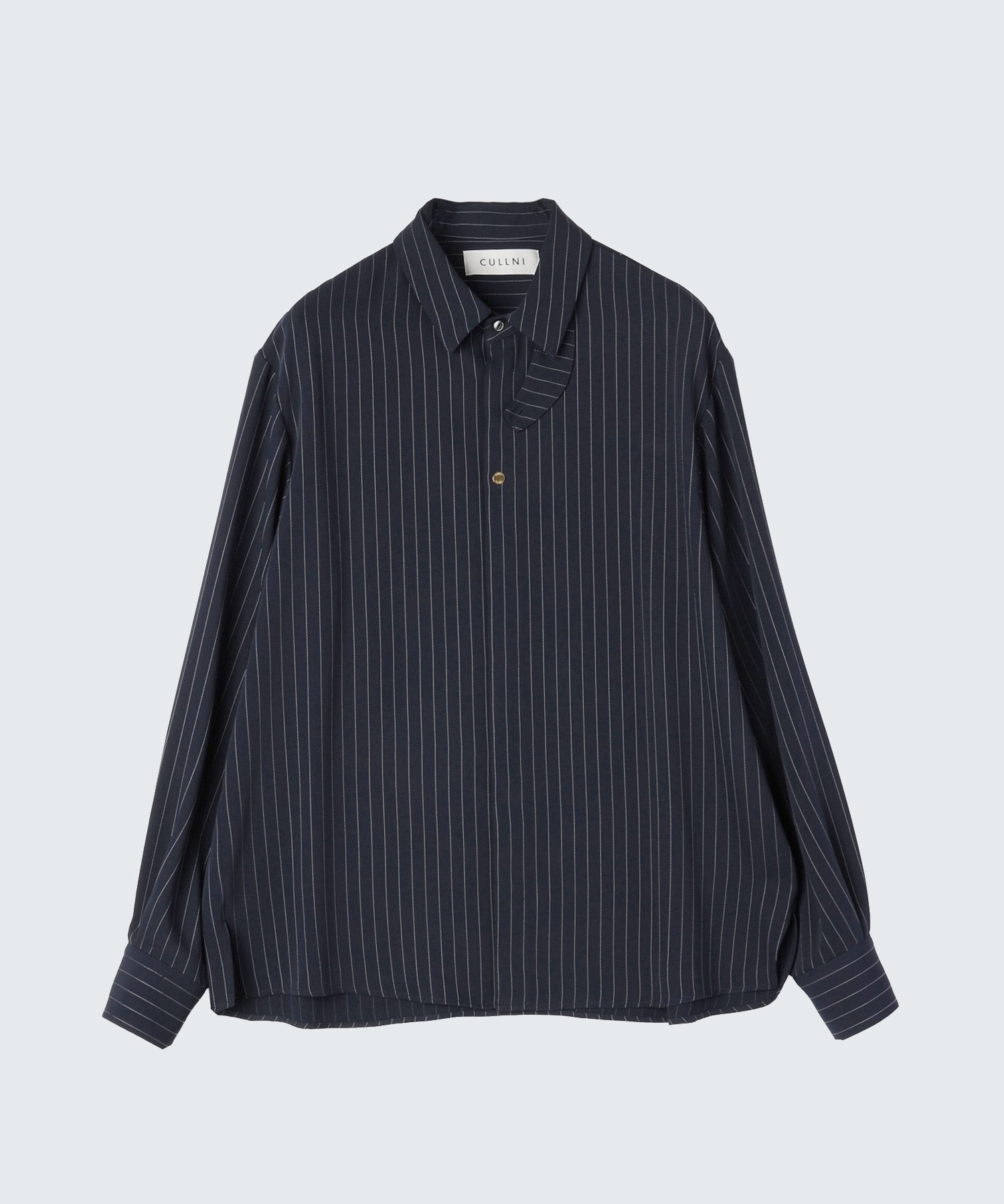 Stripe Double Cloth Chin Tab Long Sleeve Shirt CULLNI