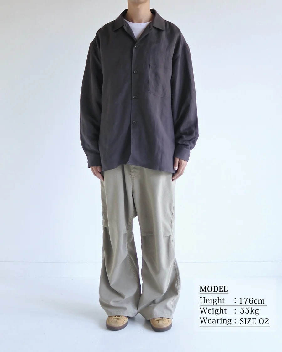 DRAPE LINE OPEN COLLOR SHIRTS ANACHRONORM